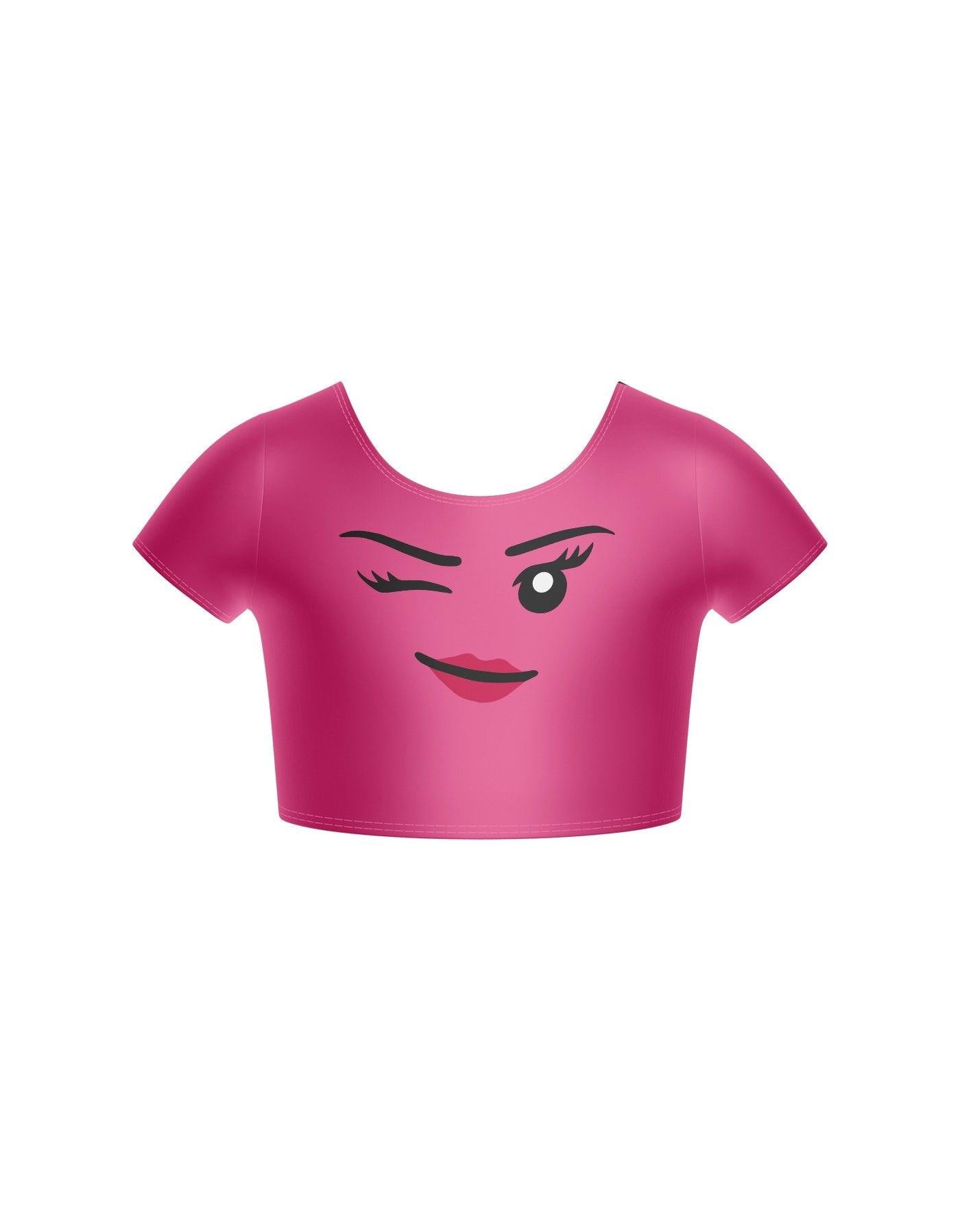 Happy Face Cap Sleeve Crop Top