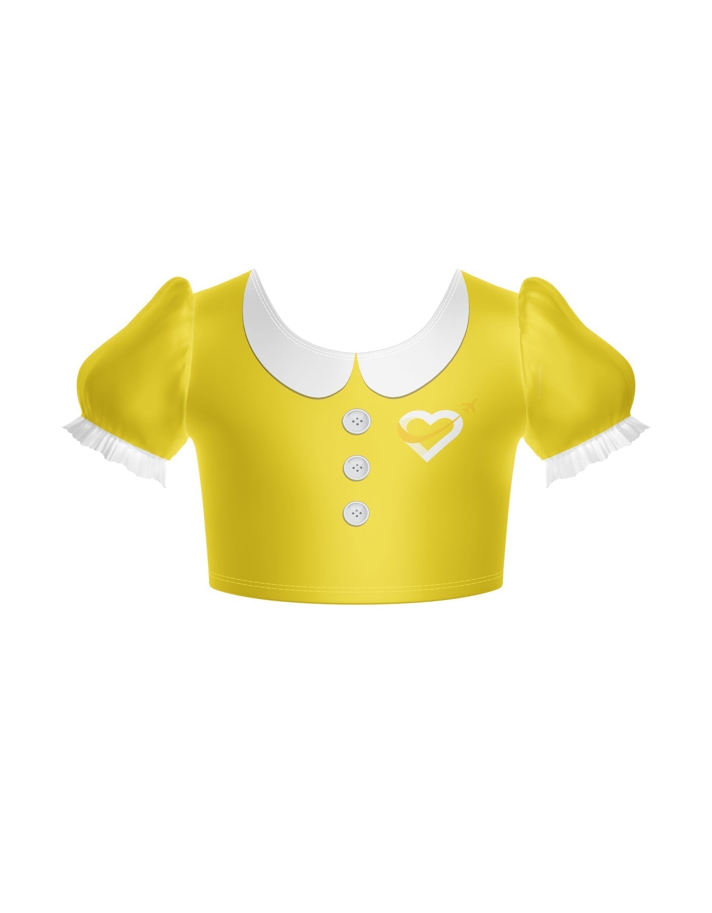 Flight Attendant Puff Sleeve Crop Top