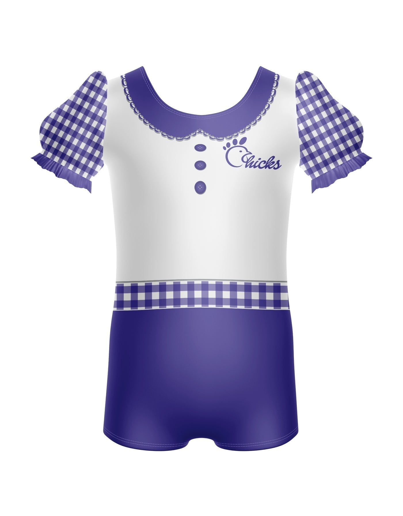 Us Chickens Puff Sleeve Biketard
