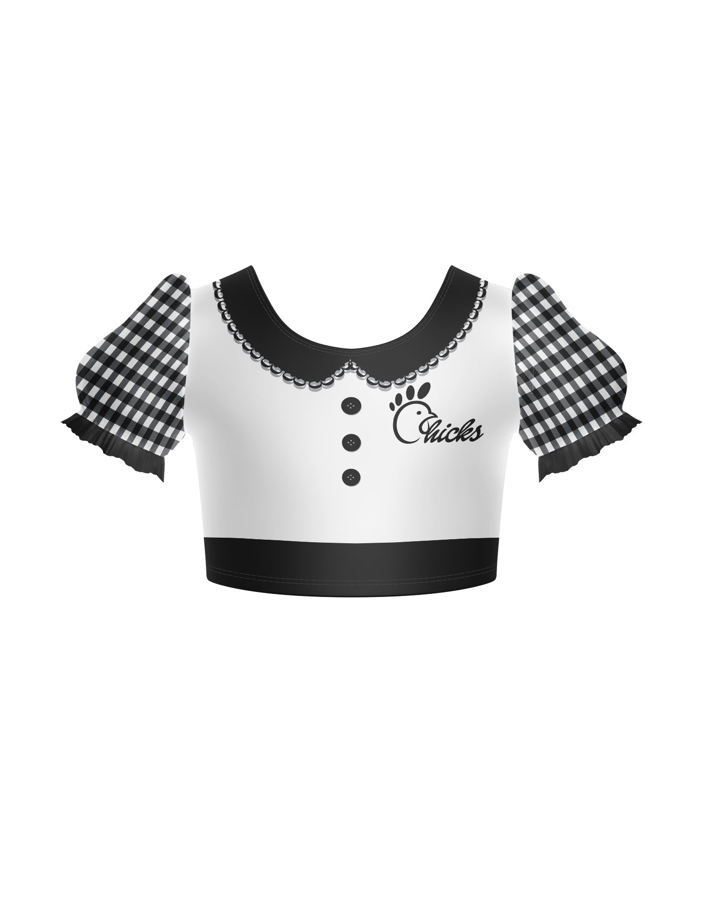 Us Chickens Puff Sleeve Crop Top