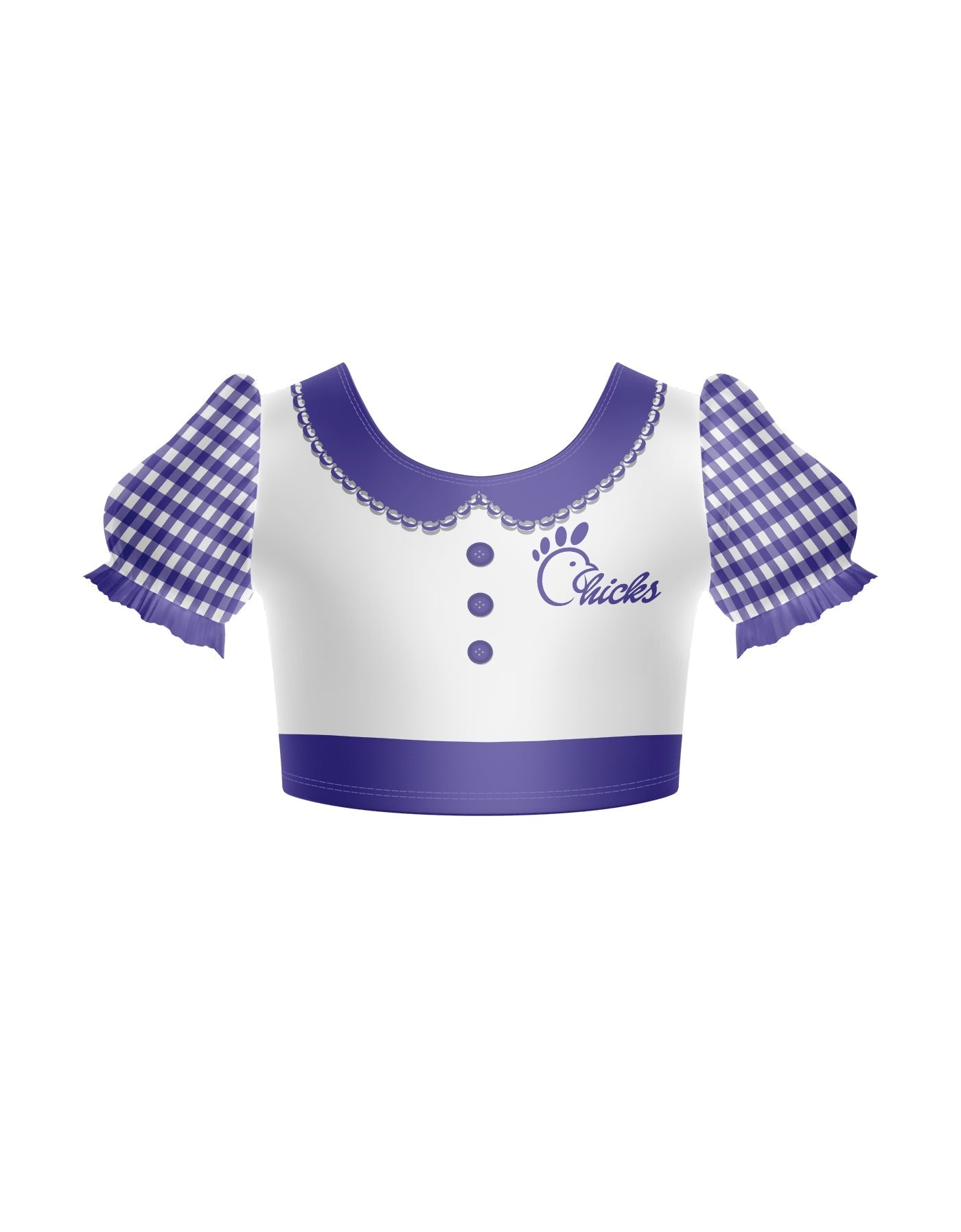 Us Chickens Puff Sleeve Crop Top