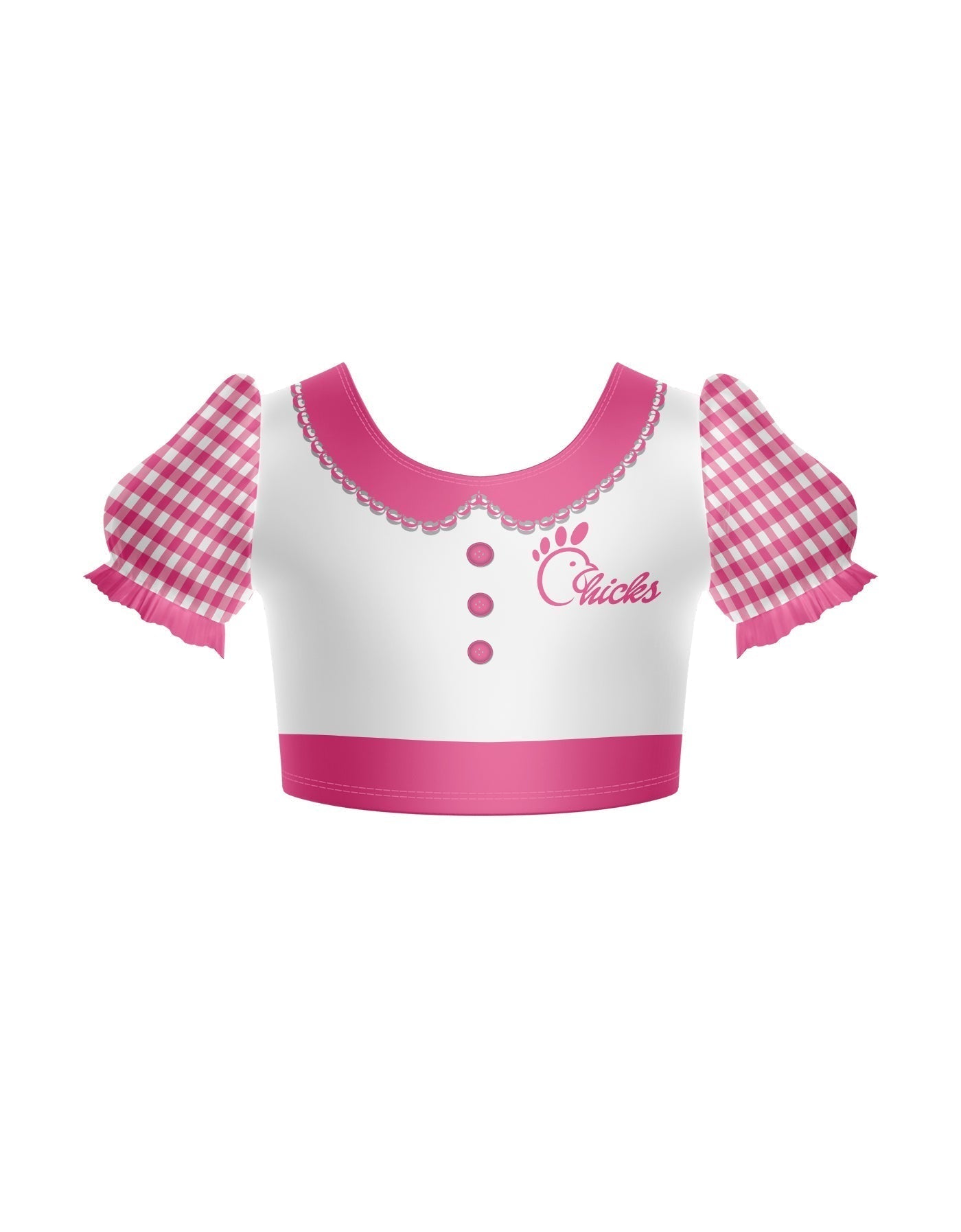 Us Chickens Puff Sleeve Crop Top