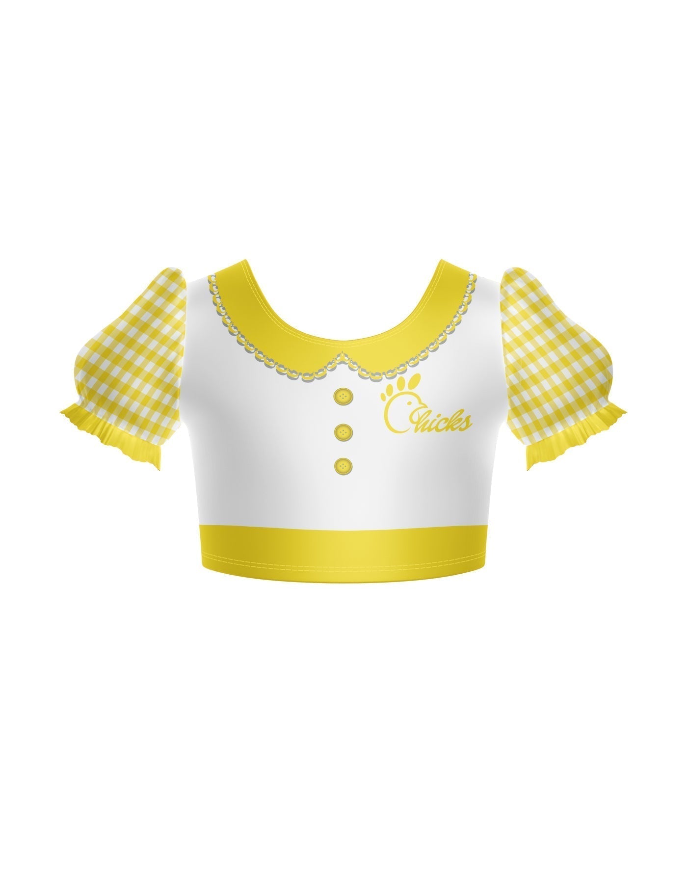 Us Chickens Puff Sleeve Crop Top