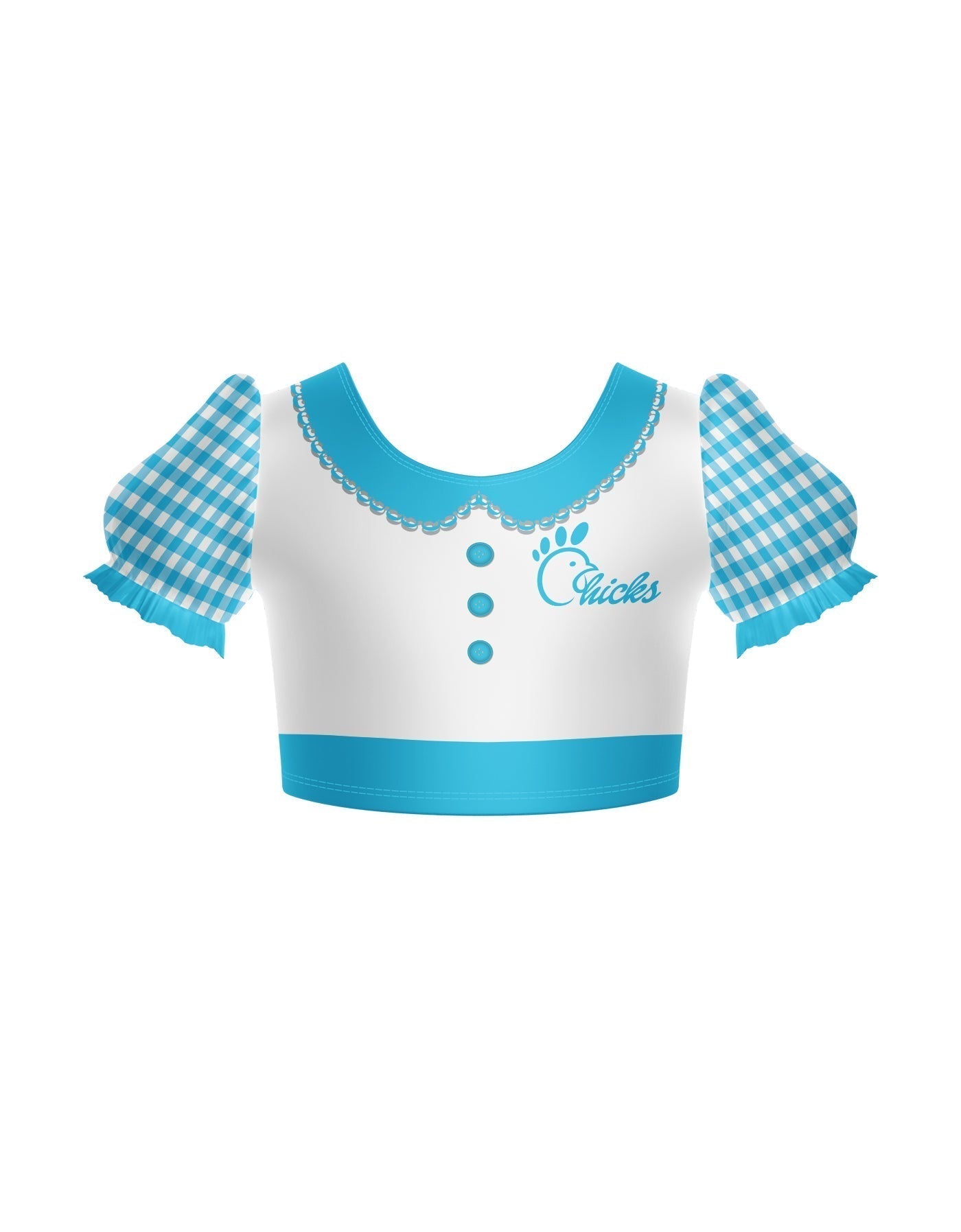 Us Chickens Puff Sleeve Crop Top