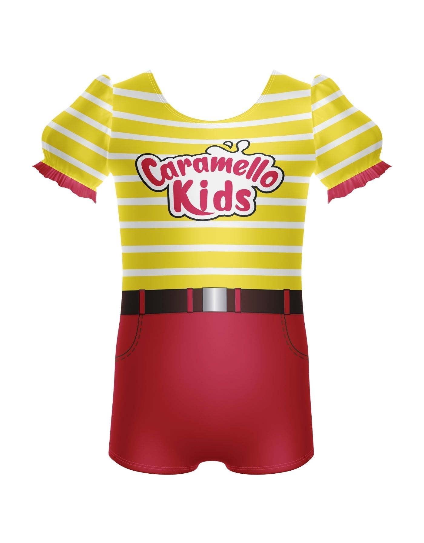 Caramel Koala Puff Sleeve Biketard
