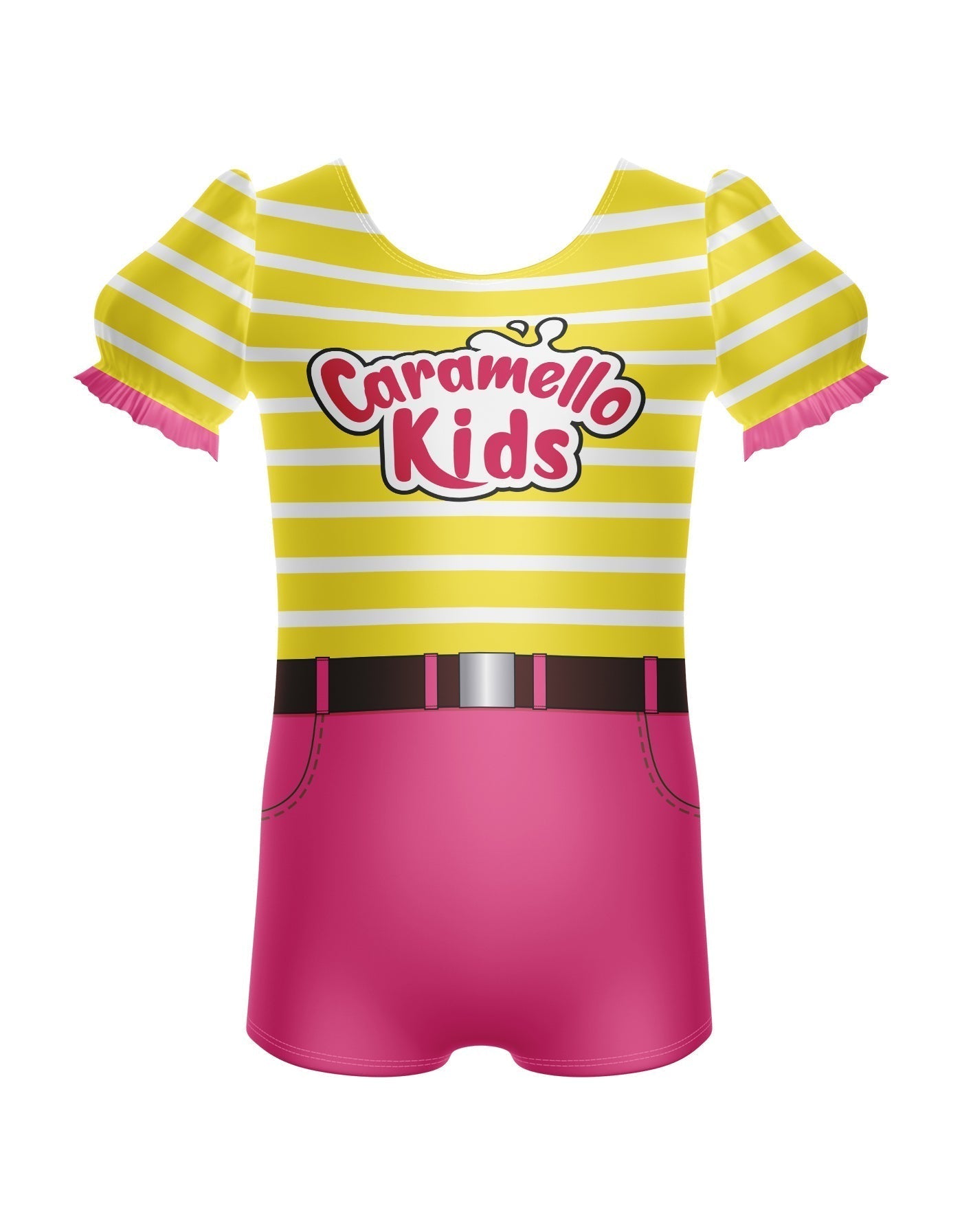 Caramel Koala Puff Sleeve Biketard