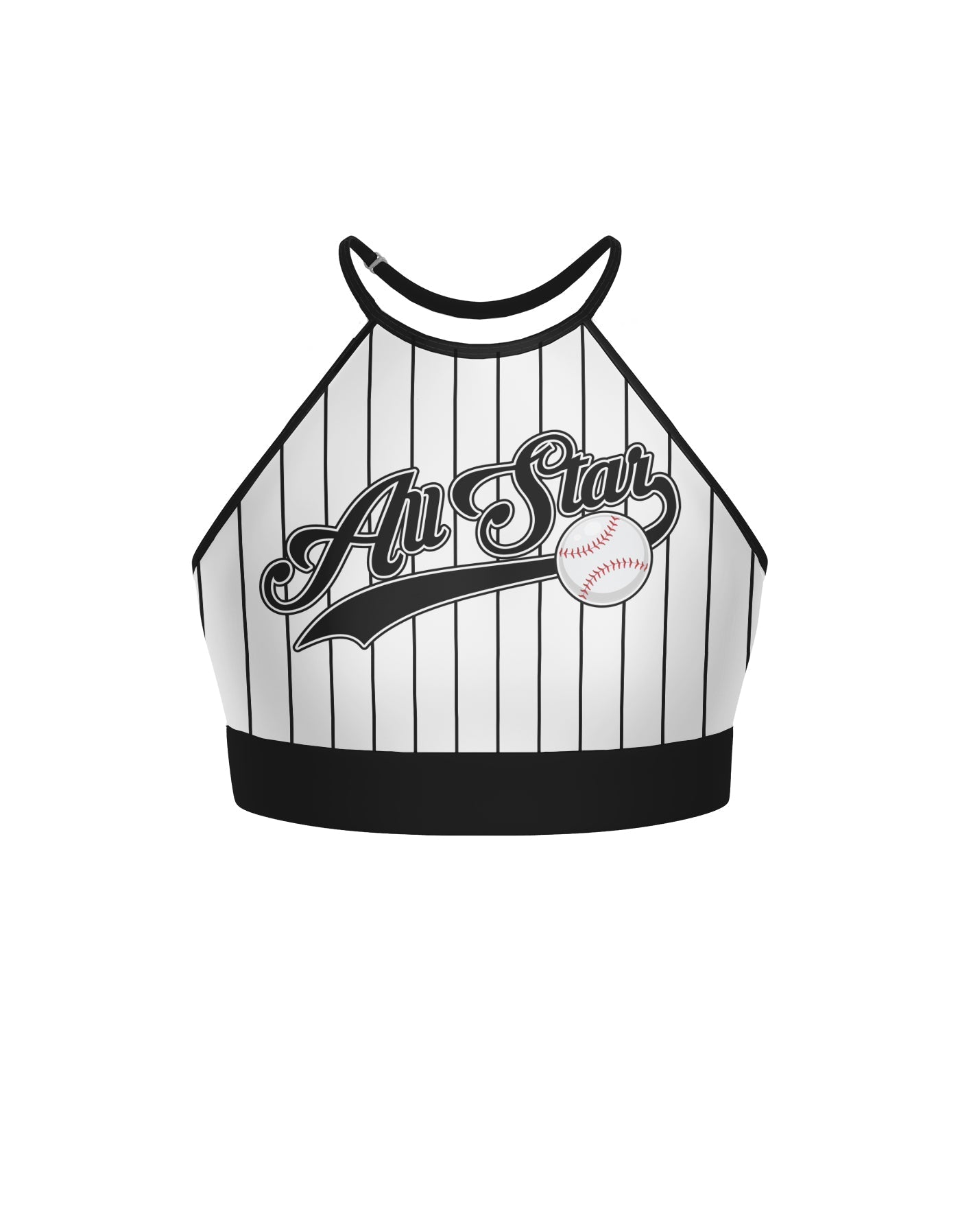 All Stars Baseball Halter Binding Crop Top