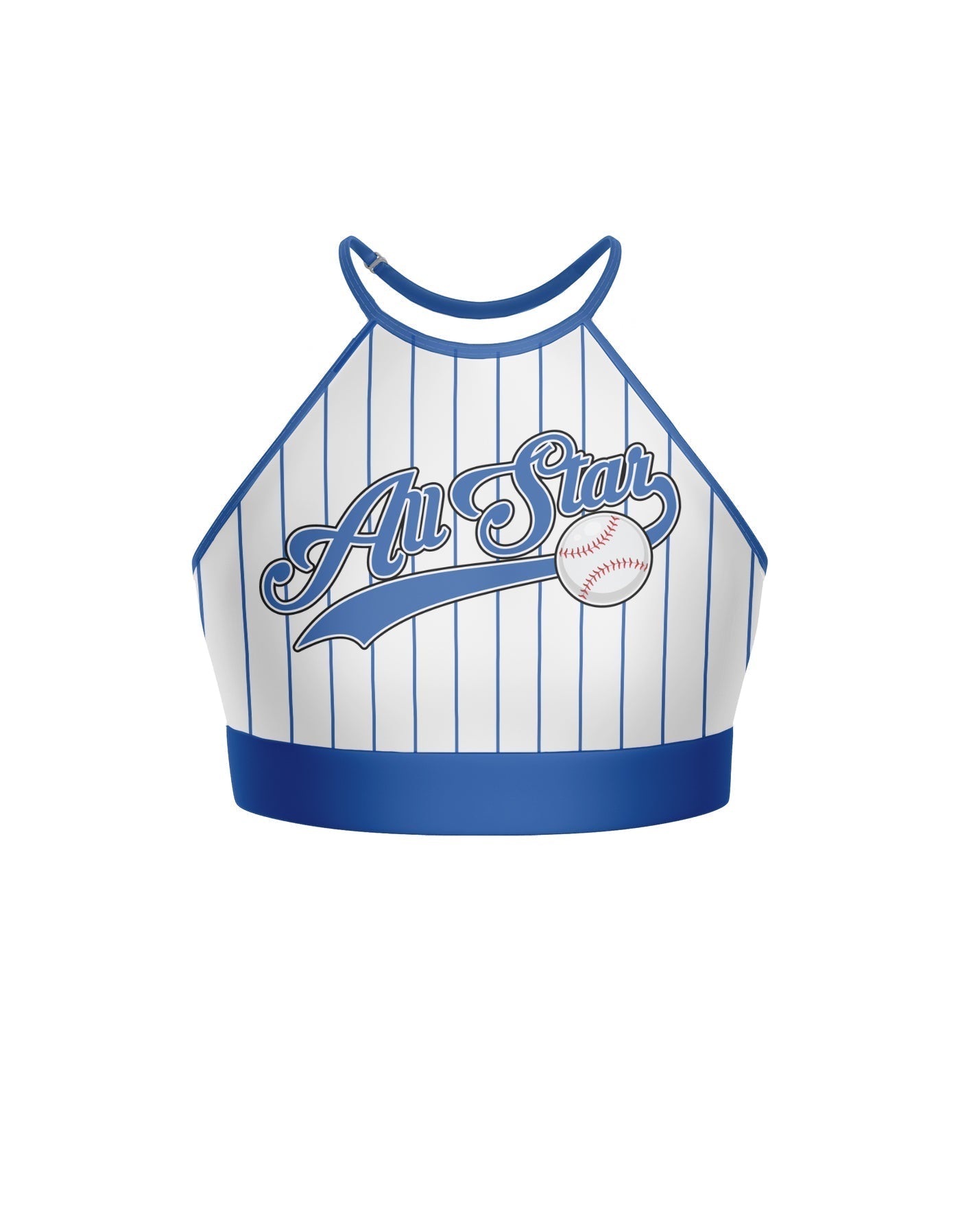 All Stars Baseball Halter Binding Crop Top