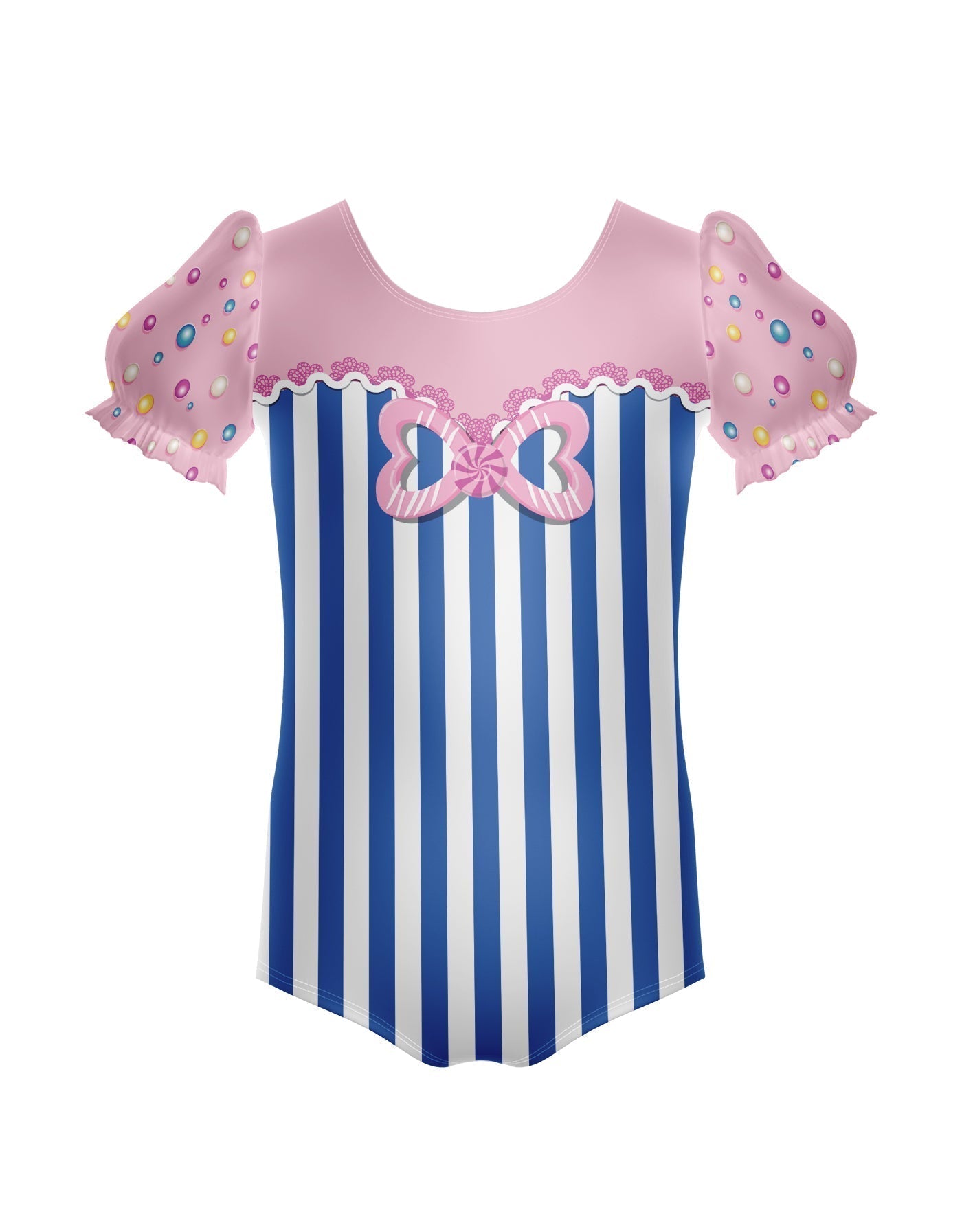 Candy Stripes Puff Sleeve Leotard