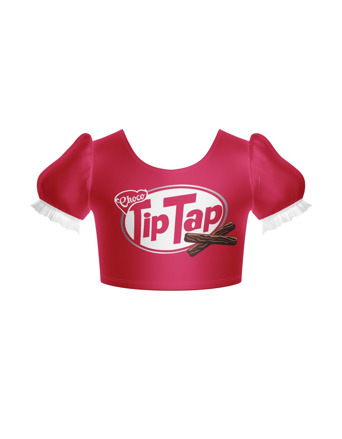 Tip Tap Chocolate Puff Sleeve Crop Top