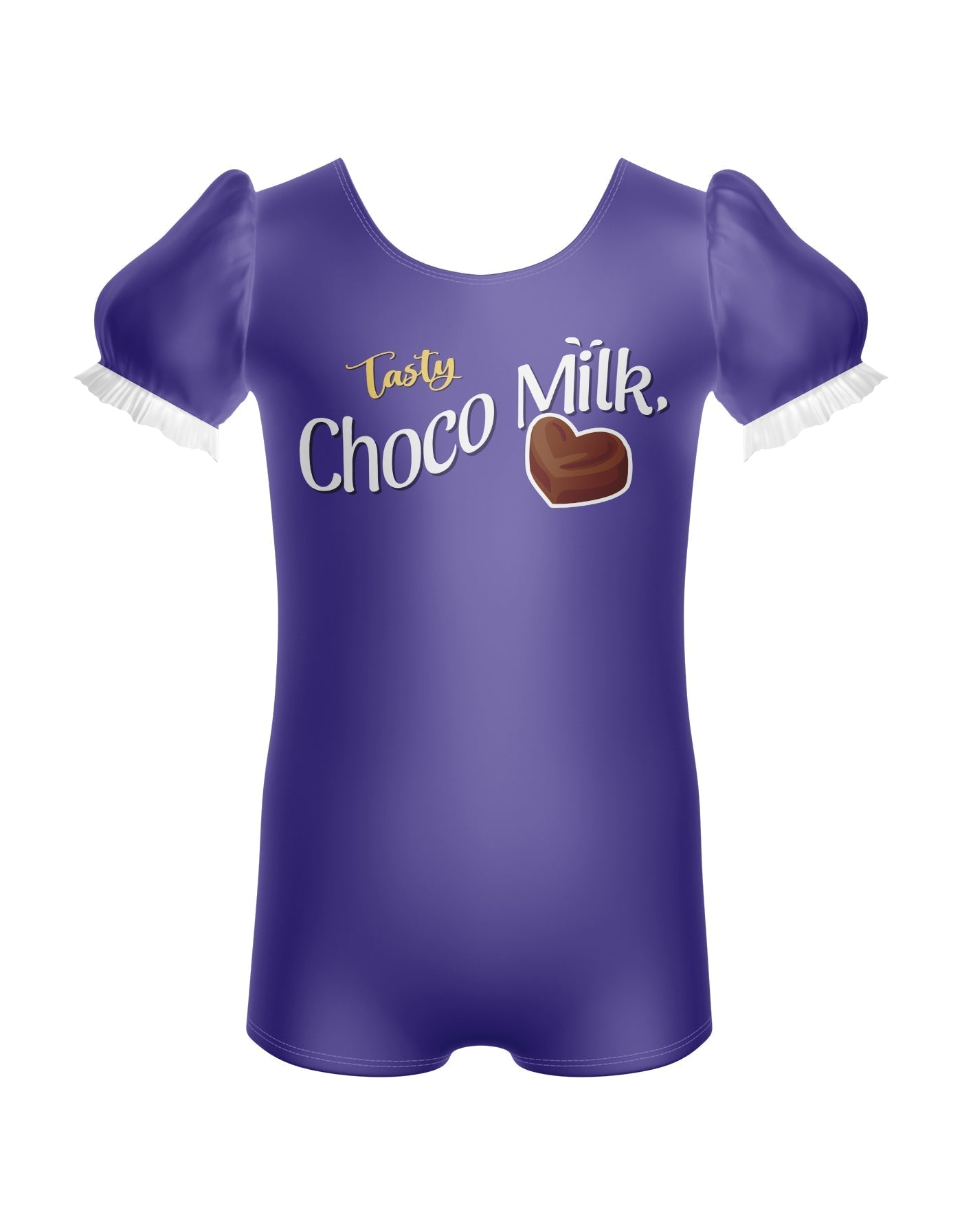 Choco Milk Puff Sleeve Biketard