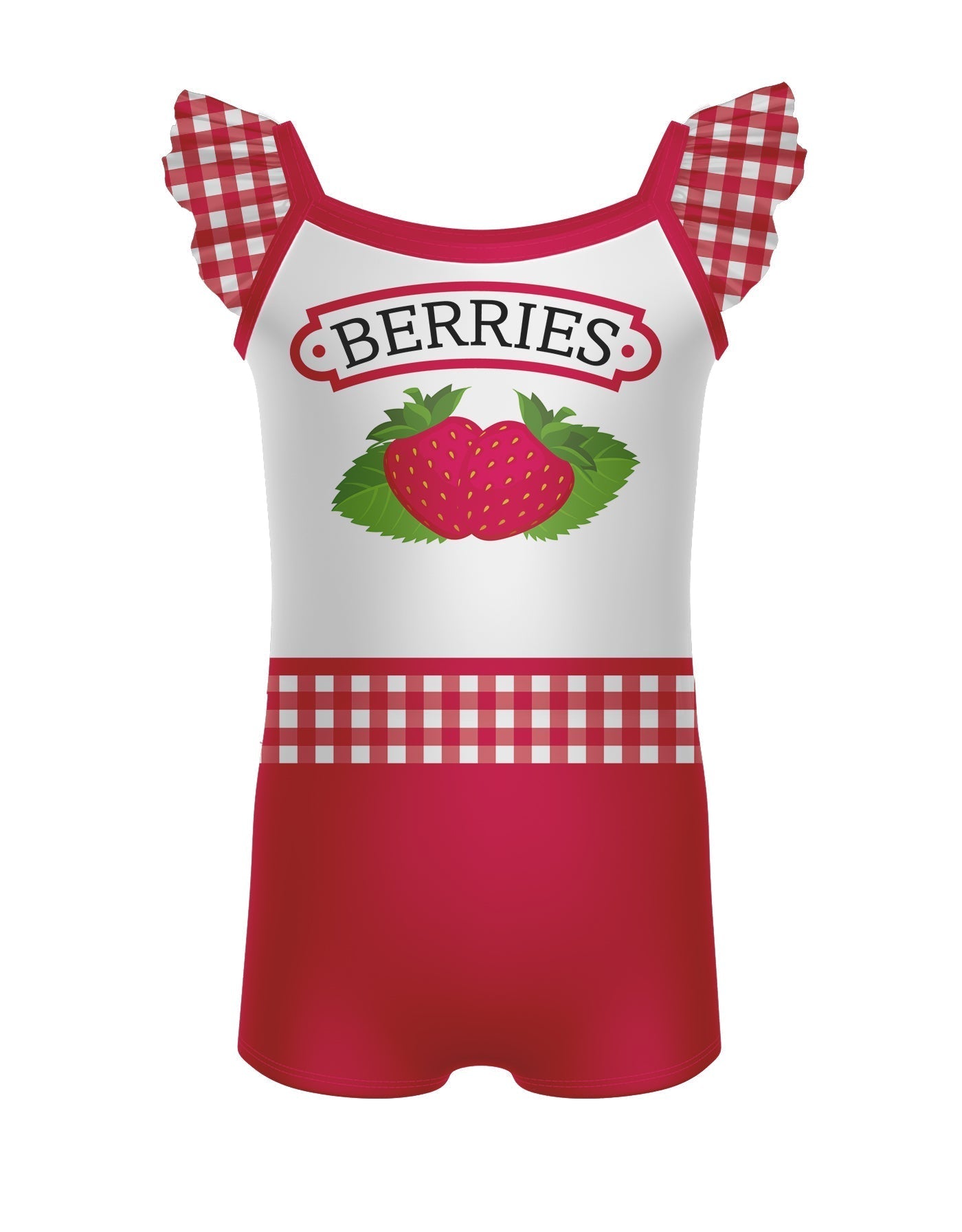 Berry Jam Camisole Flutter Sleeve Biketard