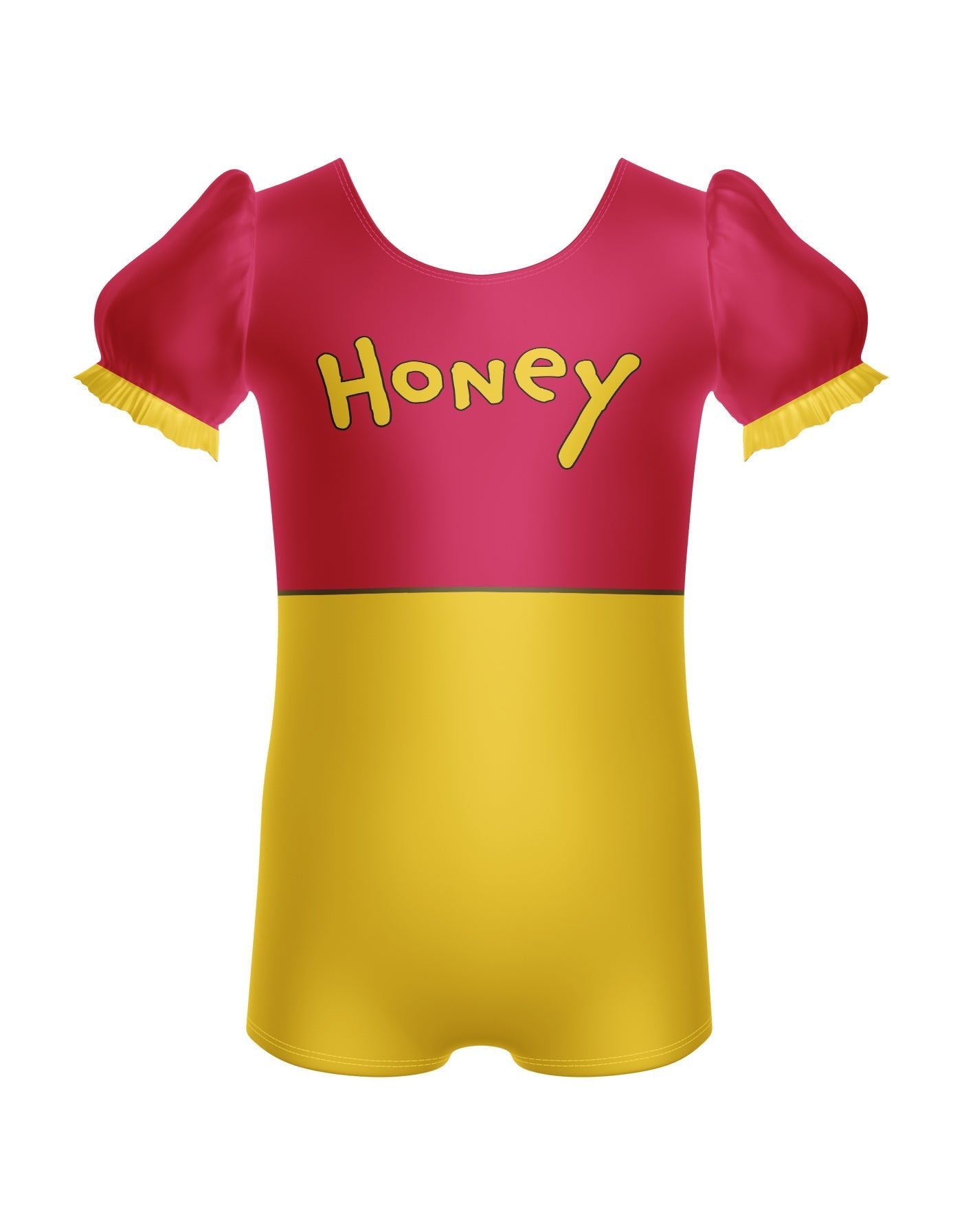 Little Pooh Bear Puff Sleeve Biketard