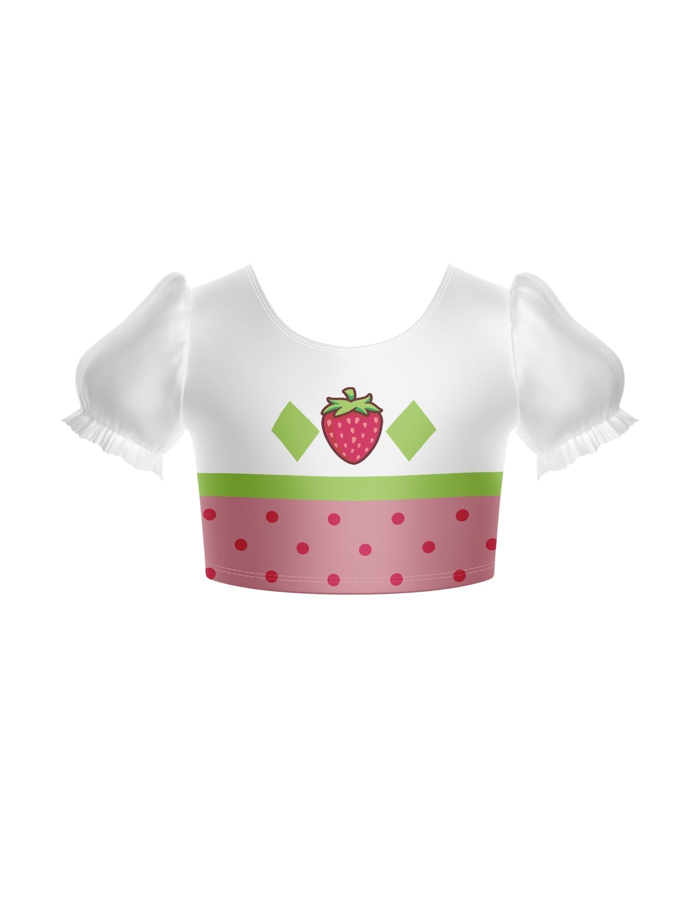 Strawberry Gal Puff Sleeve Crop Top