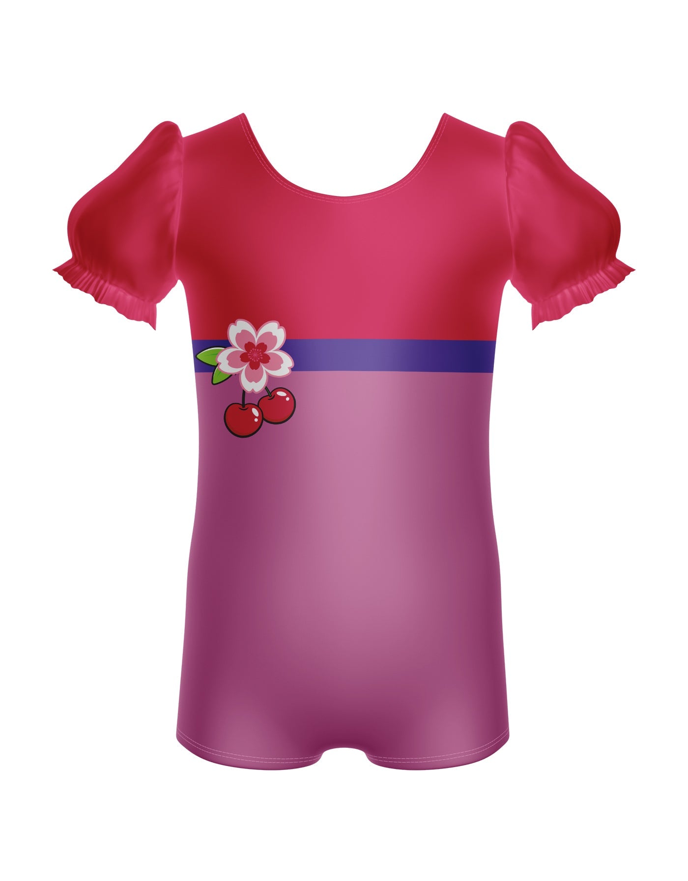 Cherry Gal Puff Sleeve Biketard