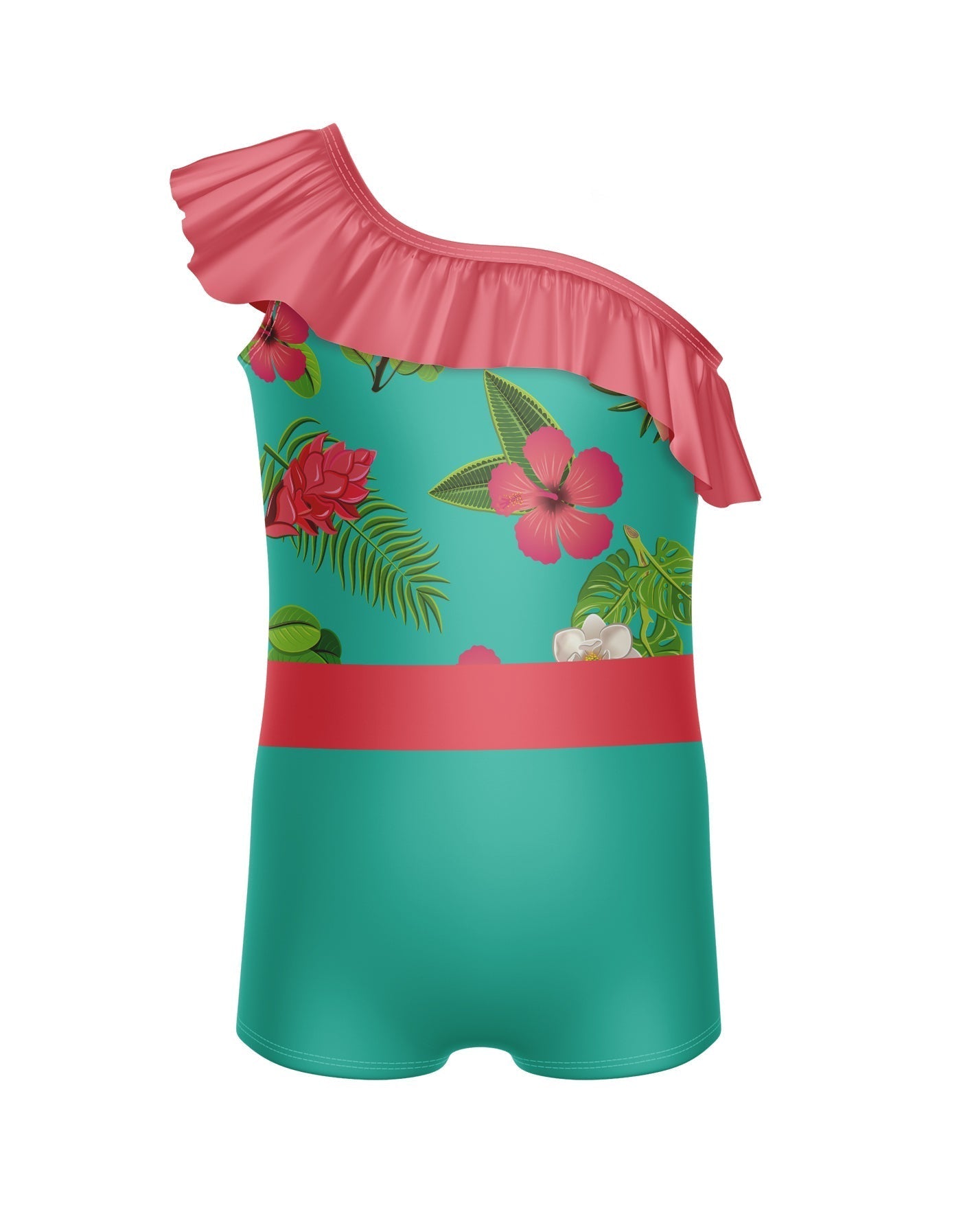 Tropicoco One Shoulder w Ruffle Biketard