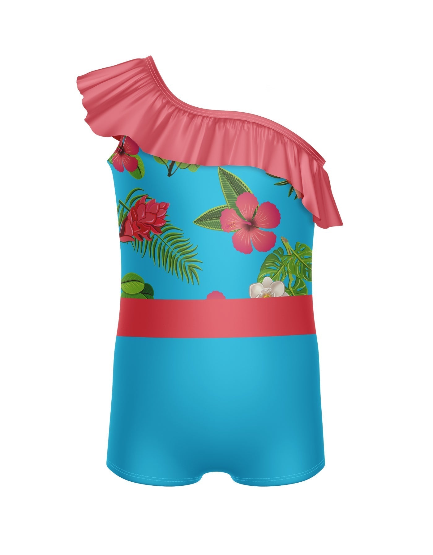 Tropicoco One Shoulder w Ruffle Biketard