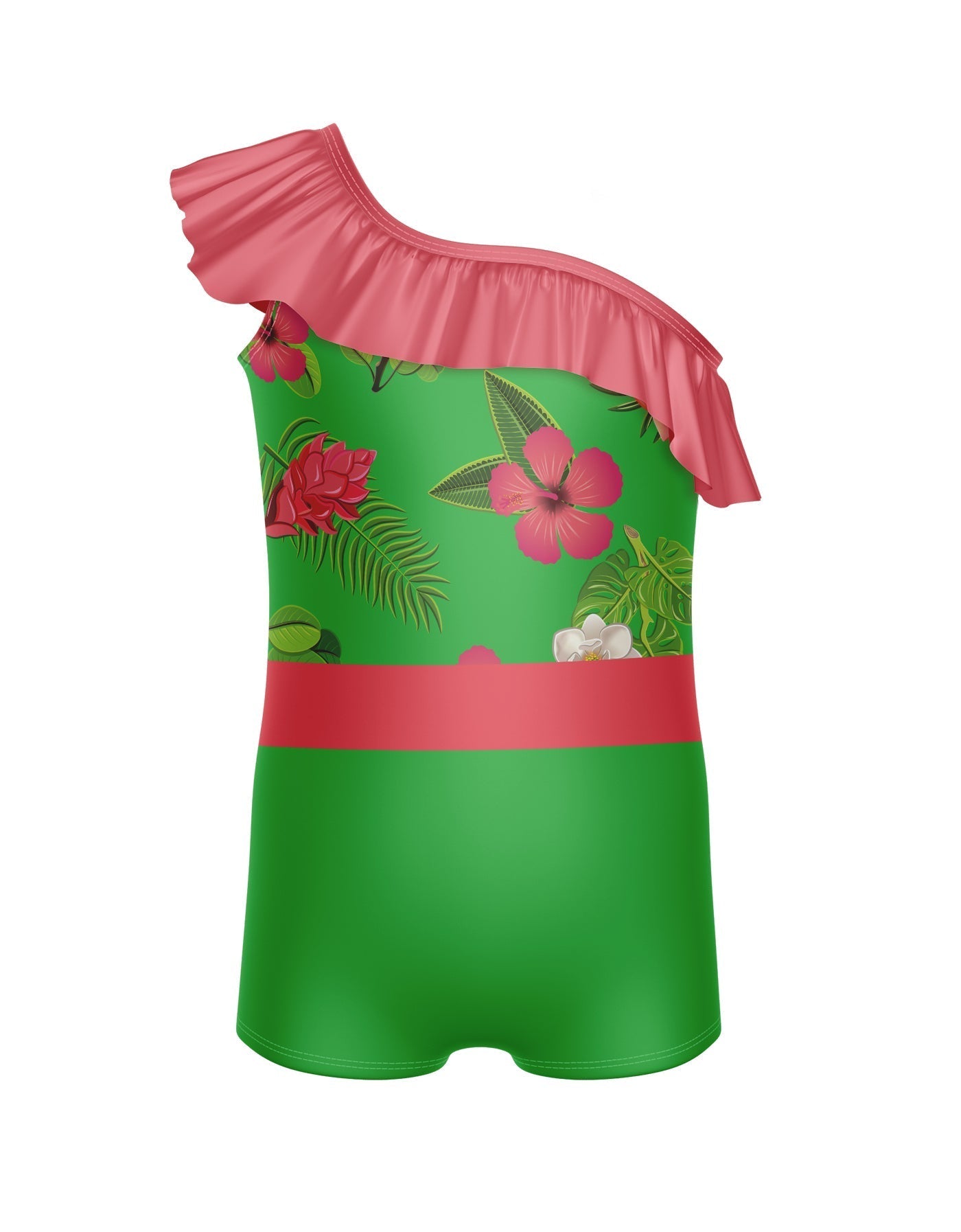 Tropicoco One Shoulder w Ruffle Biketard