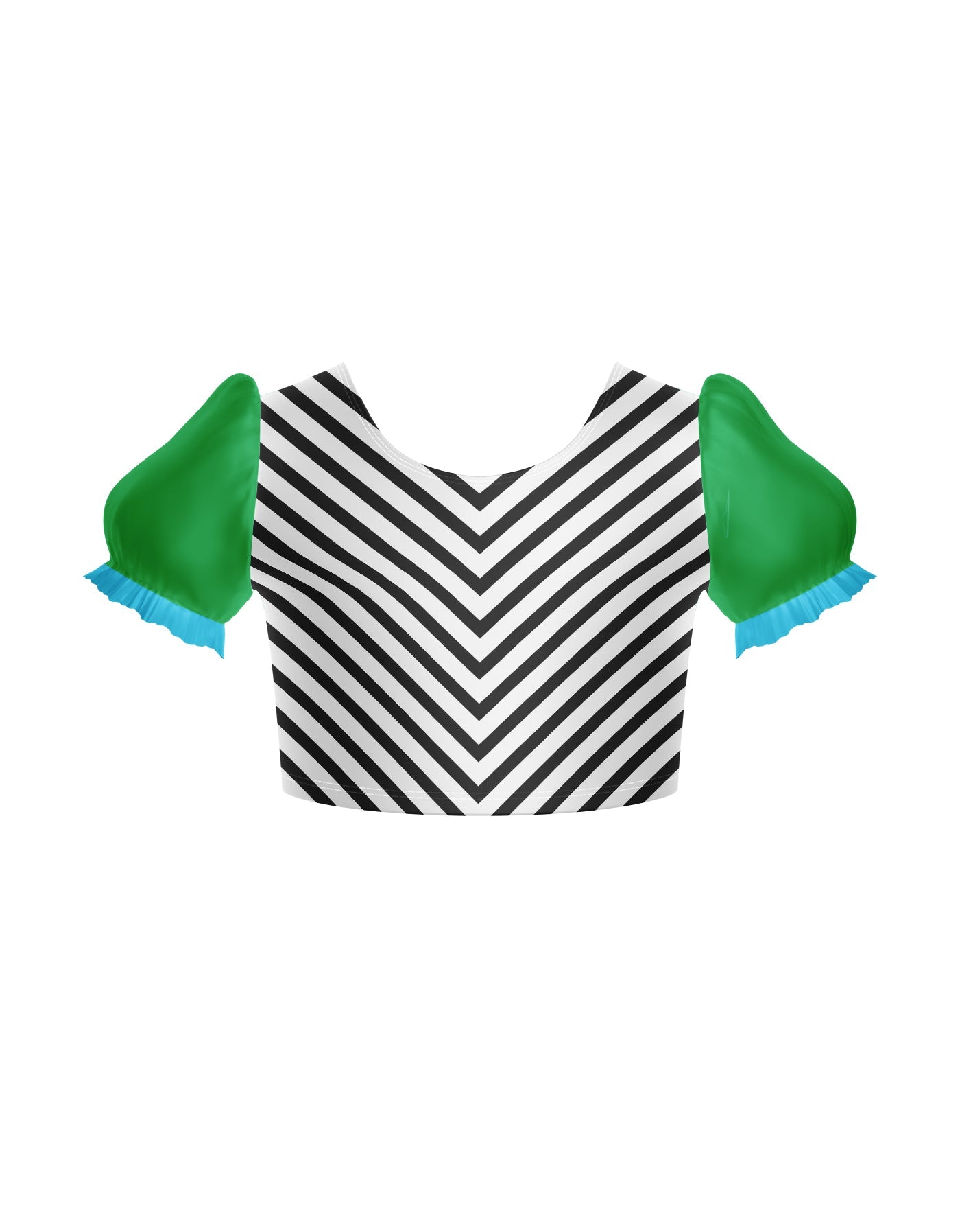 Banana Split Puff Sleeve Crop Top
