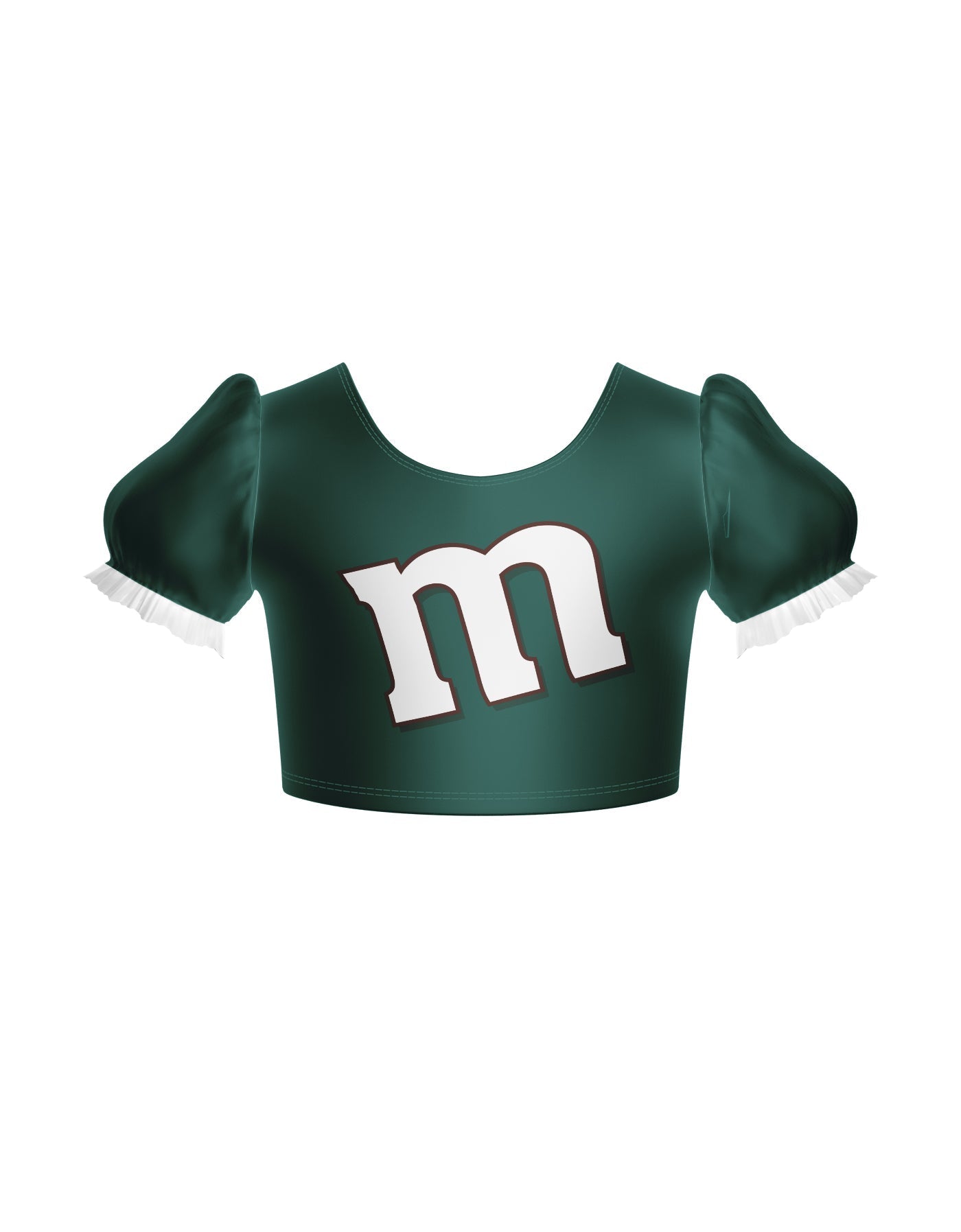Chocolate M Puff Sleeve Crop Top