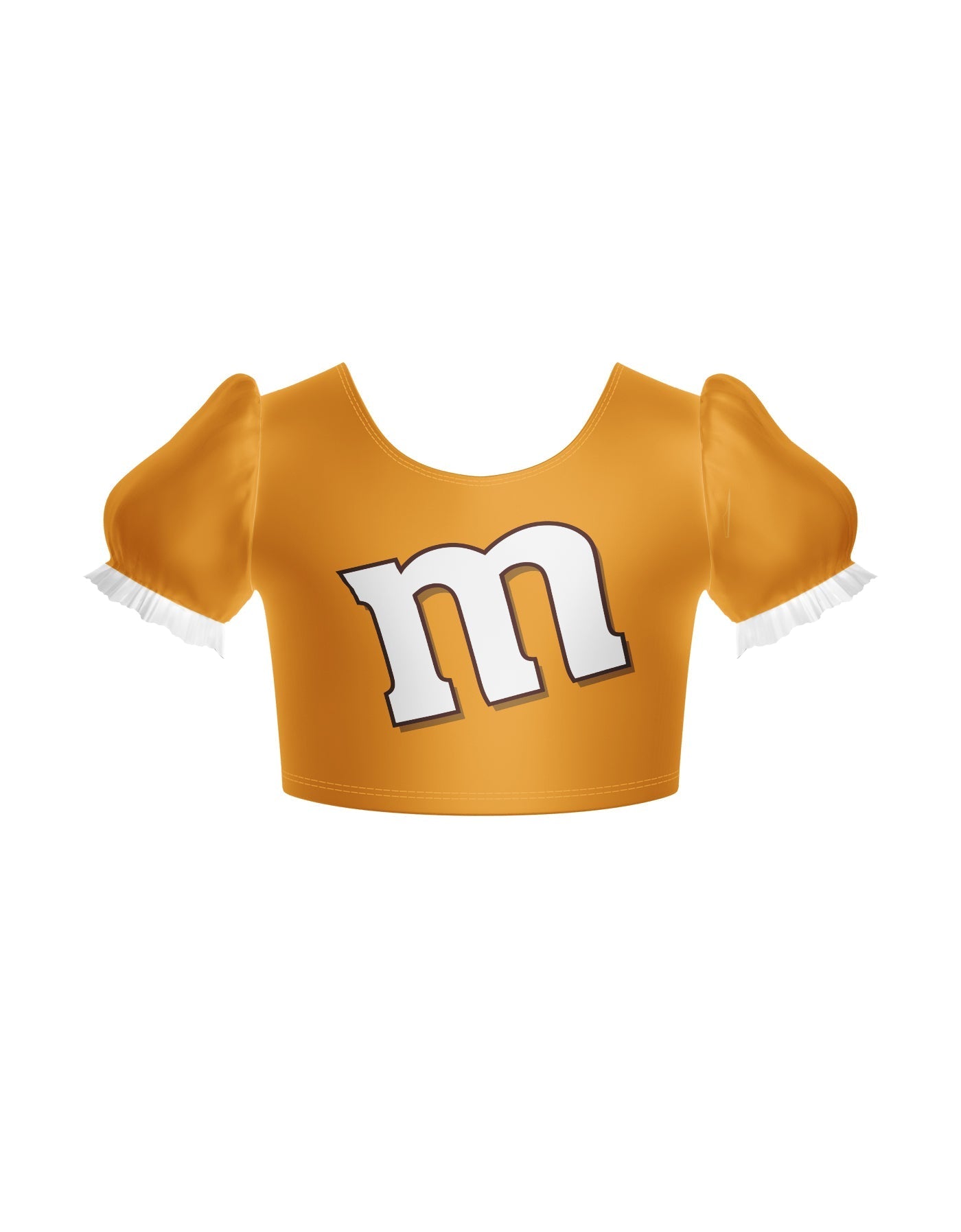 Chocolate M Puff Sleeve Crop Top