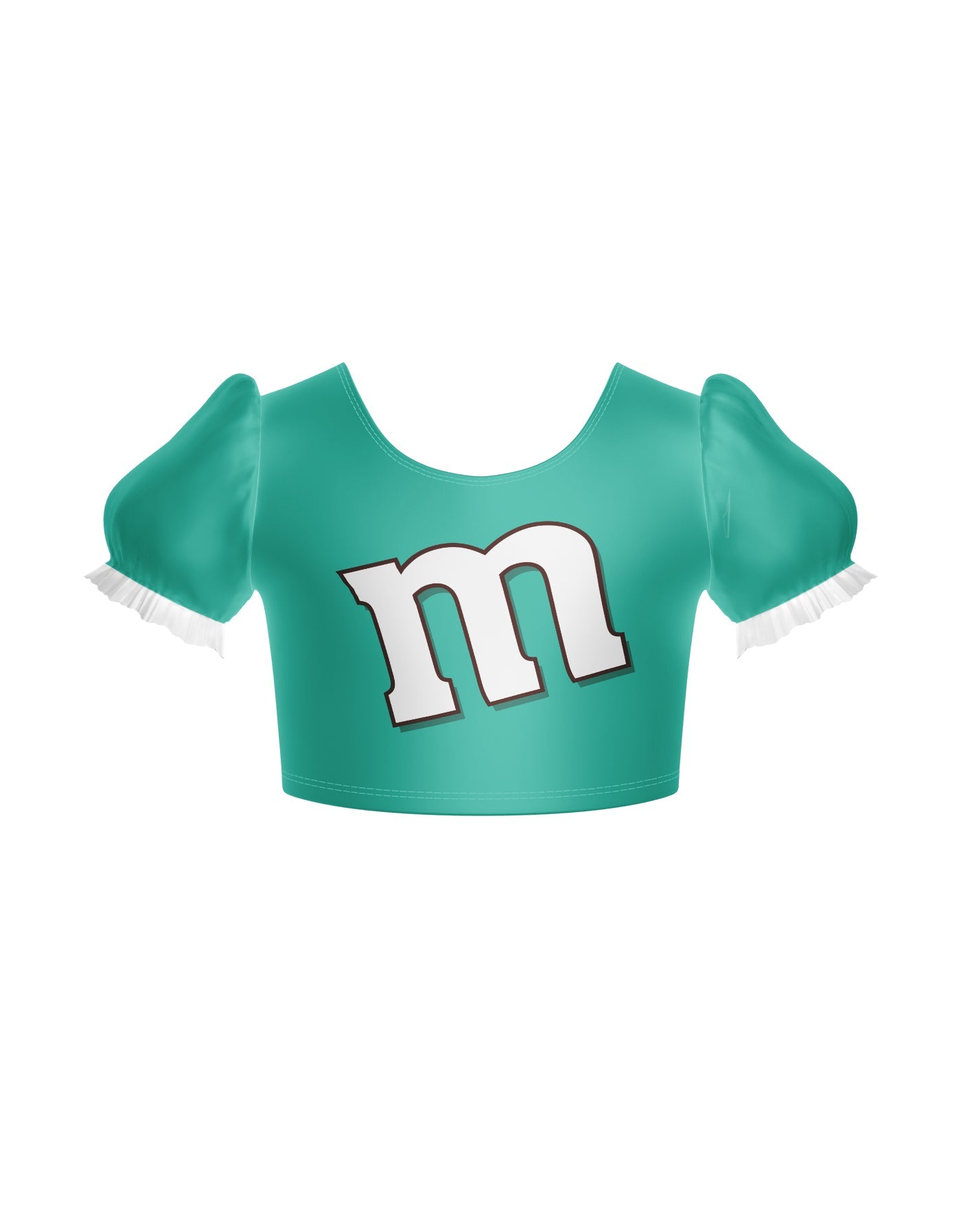Chocolate M Puff Sleeve Crop Top
