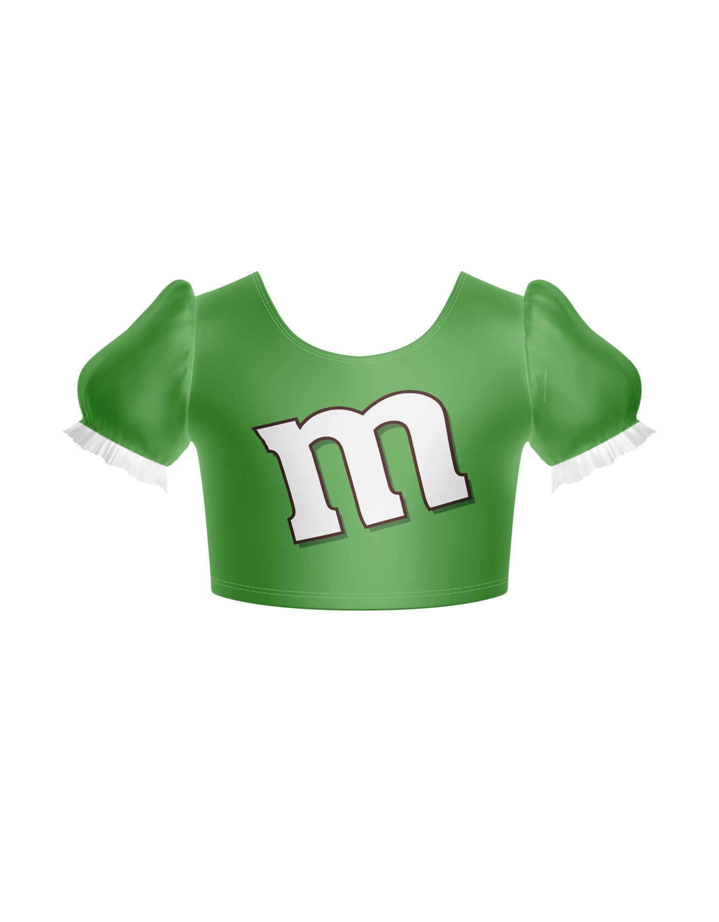 Chocolate M Puff Sleeve Crop Top