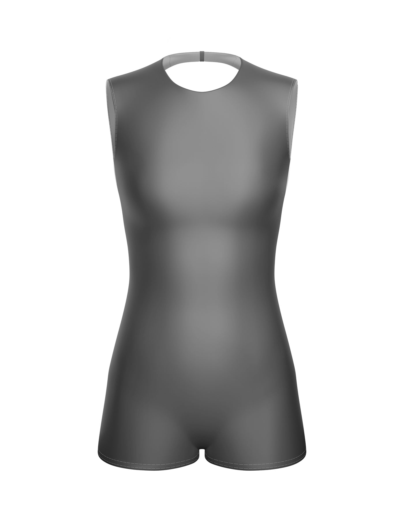 Solid Lycra Sleeveless Open Back Biketard