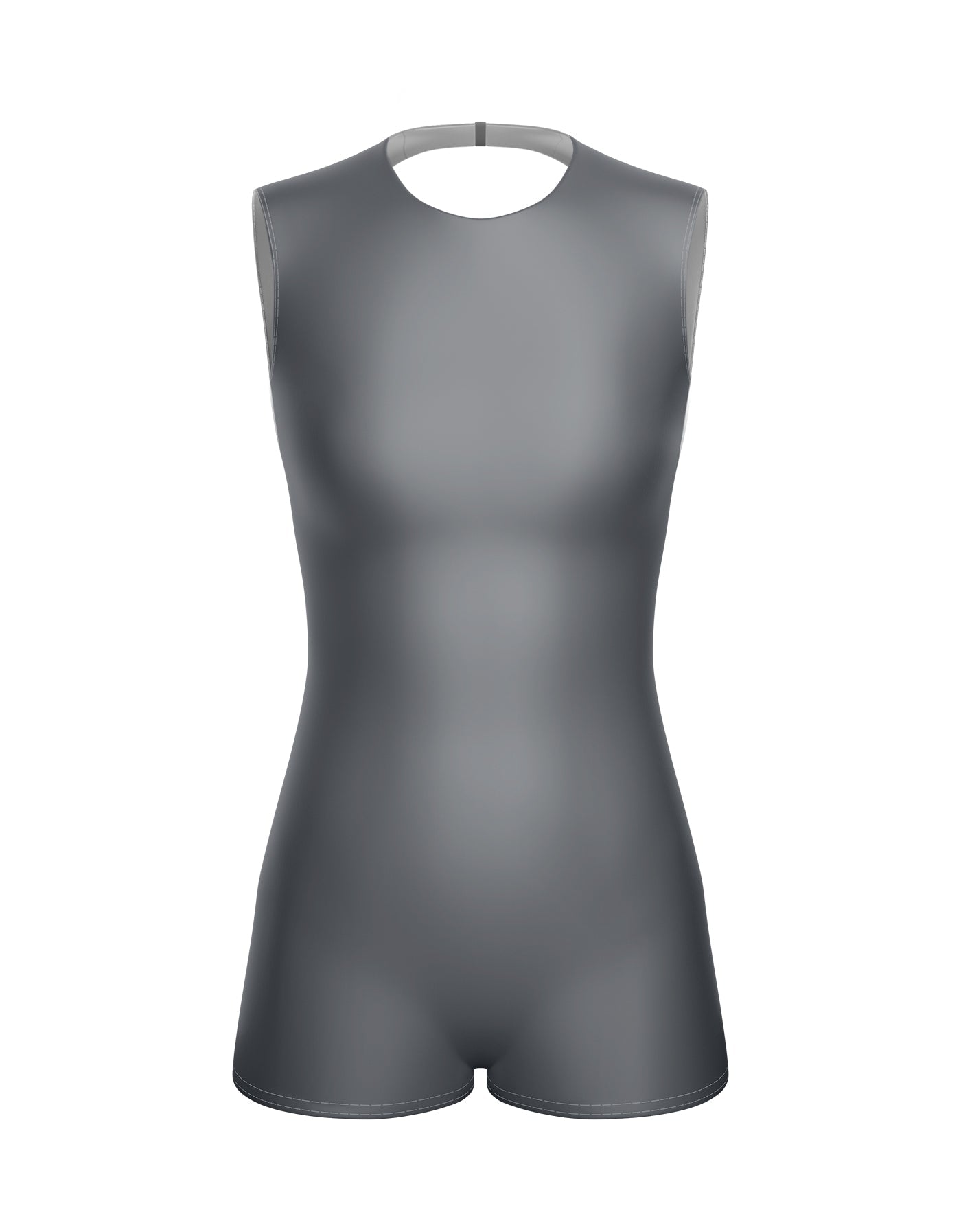 Solid Lycra Sleeveless Open Back Biketard