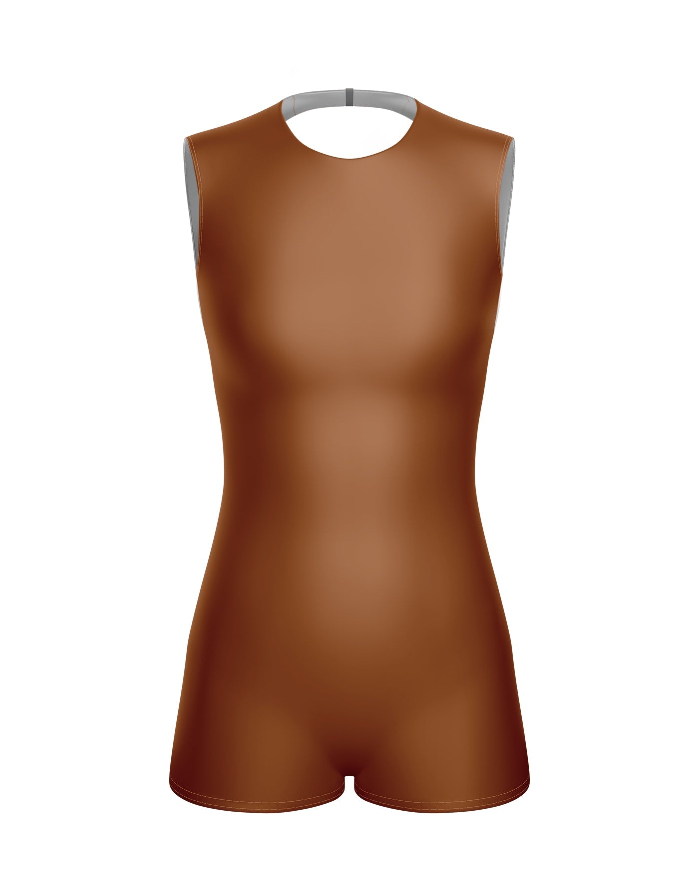 Solid Lycra Sleeveless Open Back Biketard