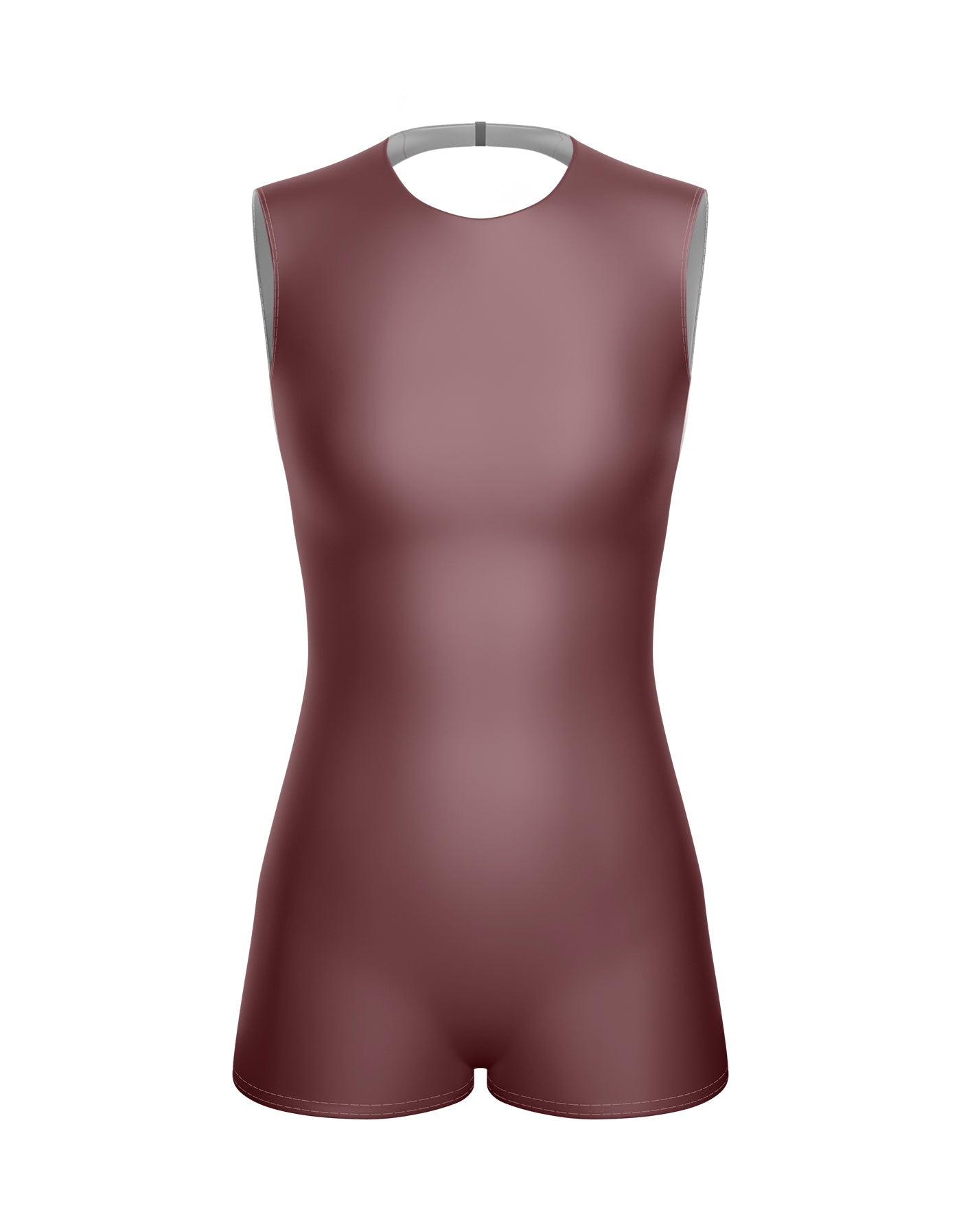 Solid Lycra Sleeveless Open Back Biketard