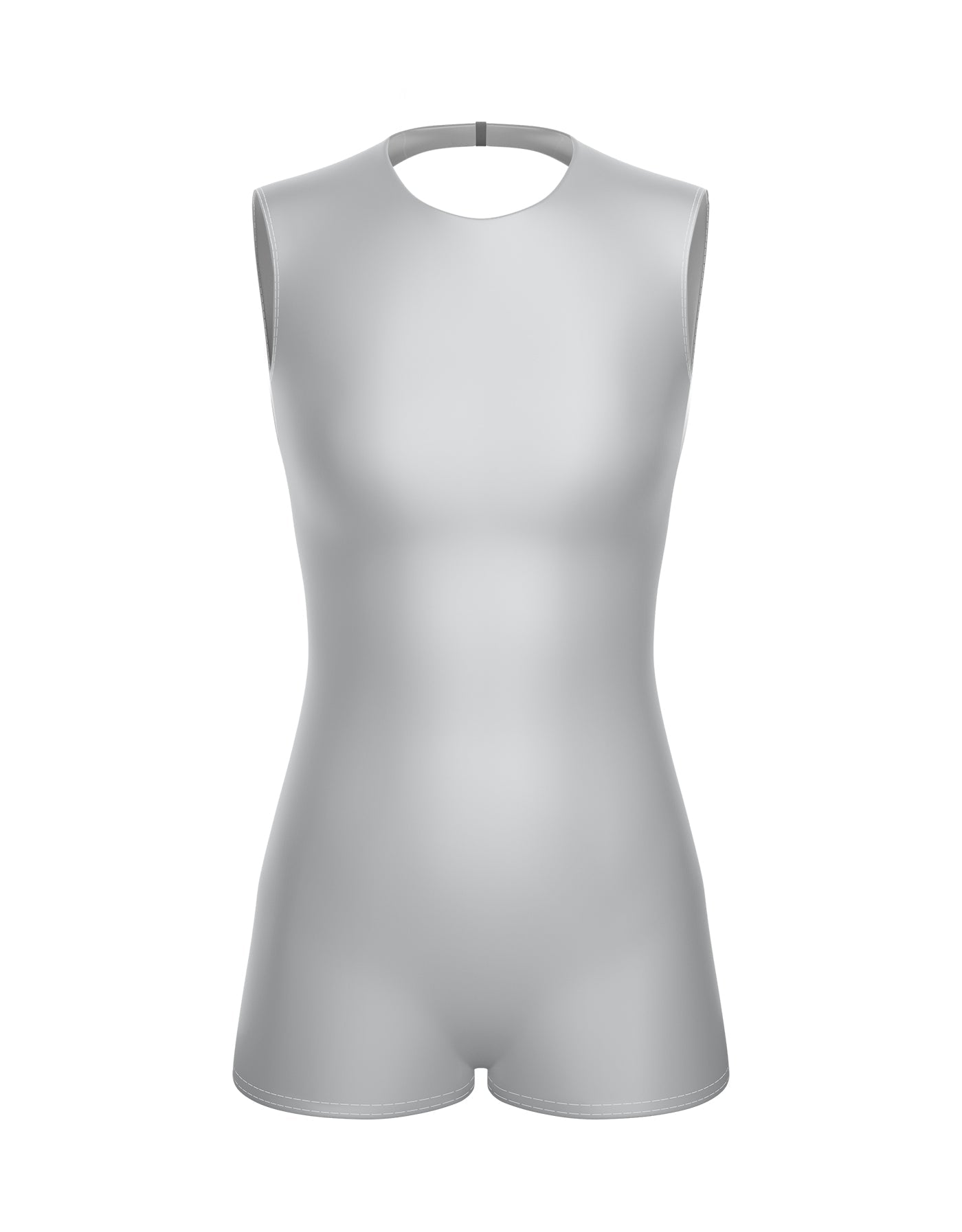 Solid Lycra Sleeveless Open Back Biketard