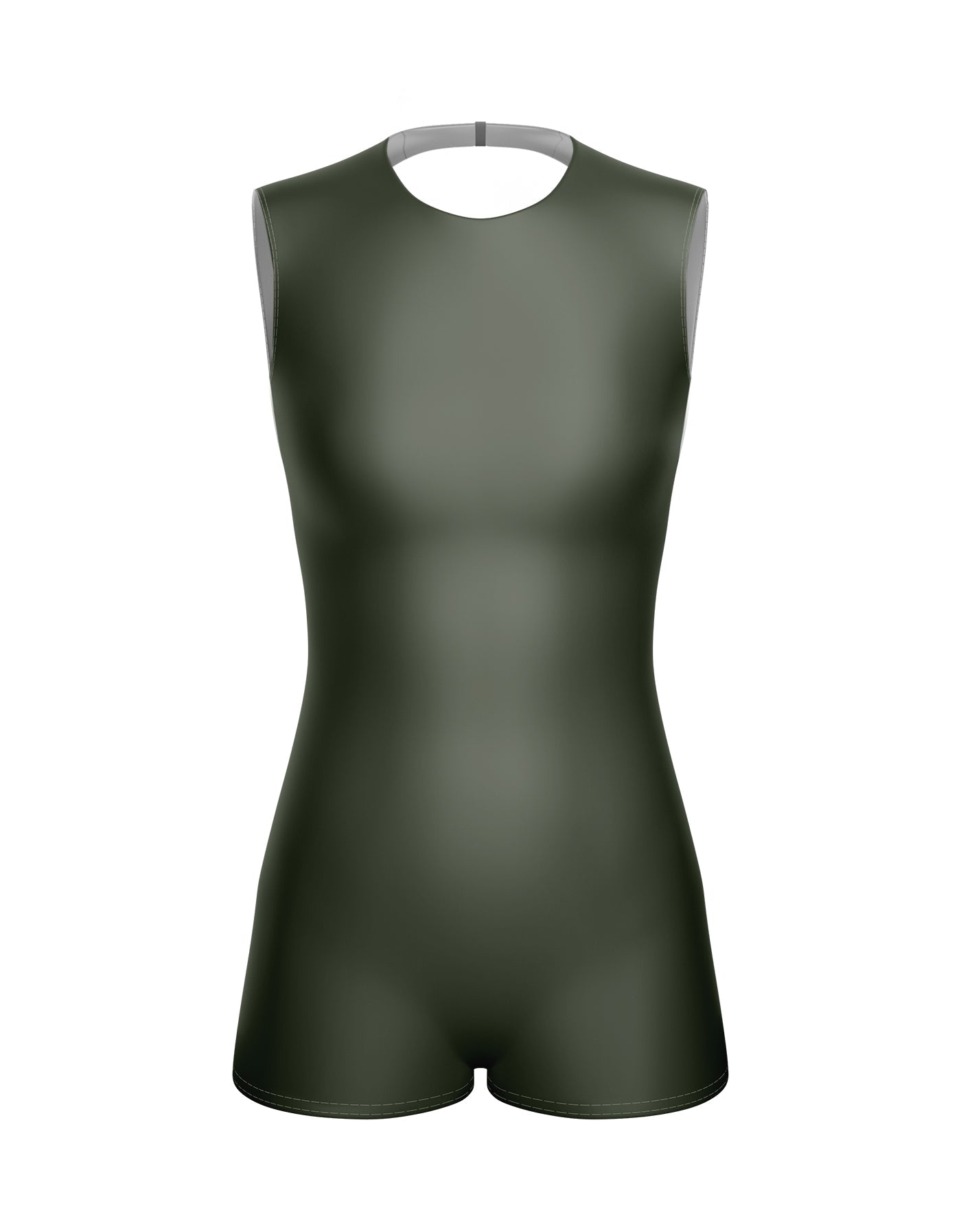 Solid Lycra Sleeveless Open Back Biketard