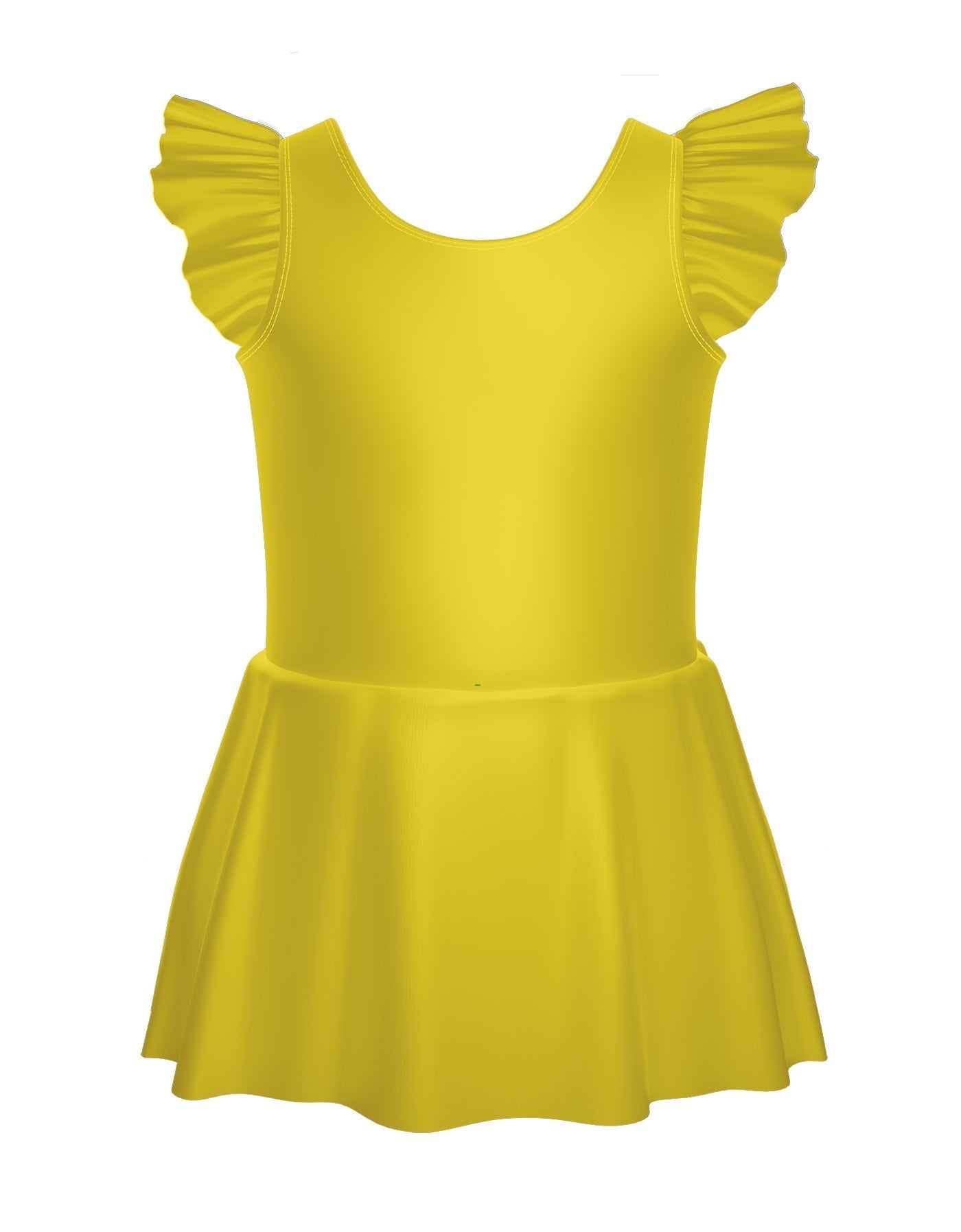 Solid Lycra Tank with Gather Sleeve Dress