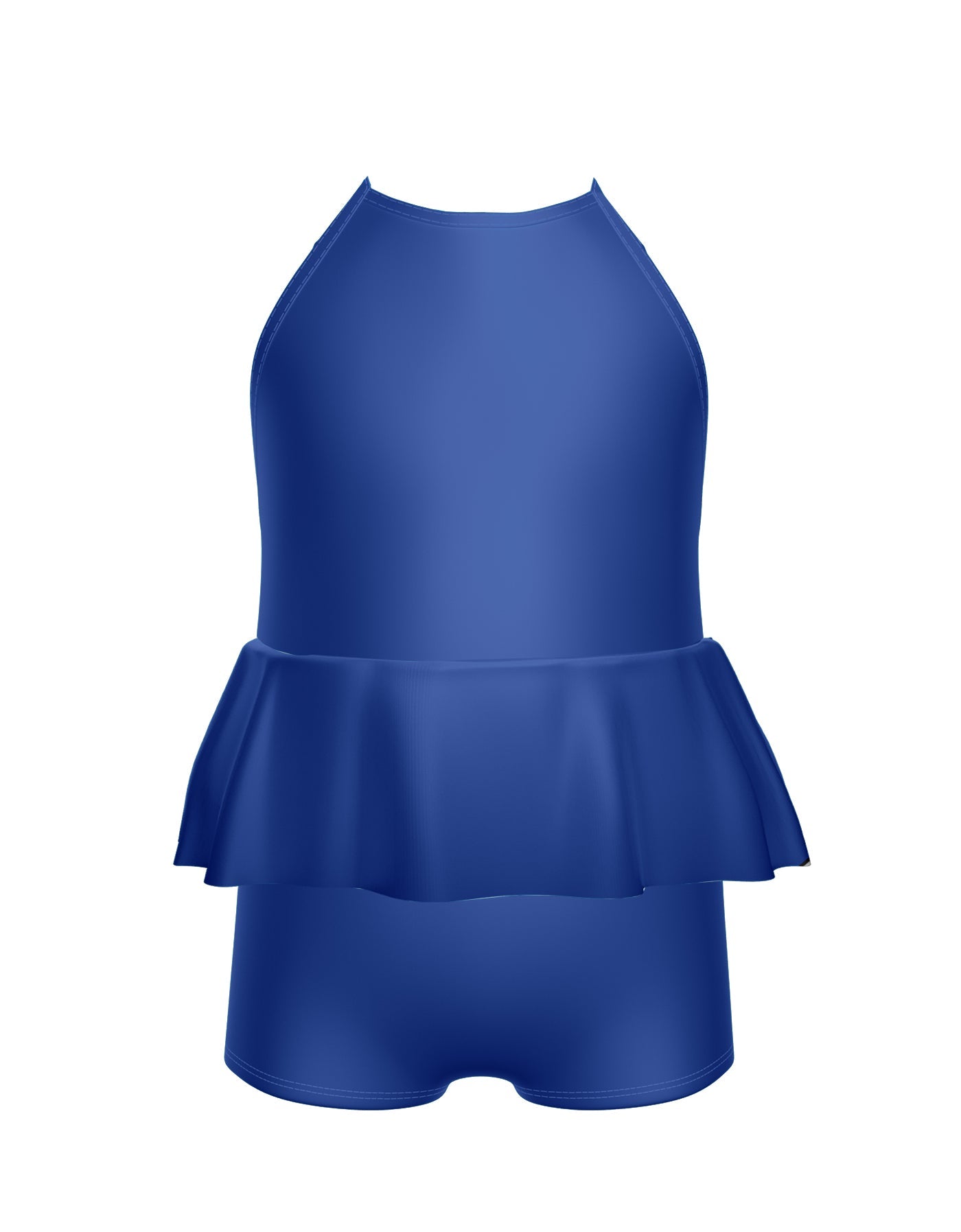 Solid Lycra Cami Biketard with Peplum