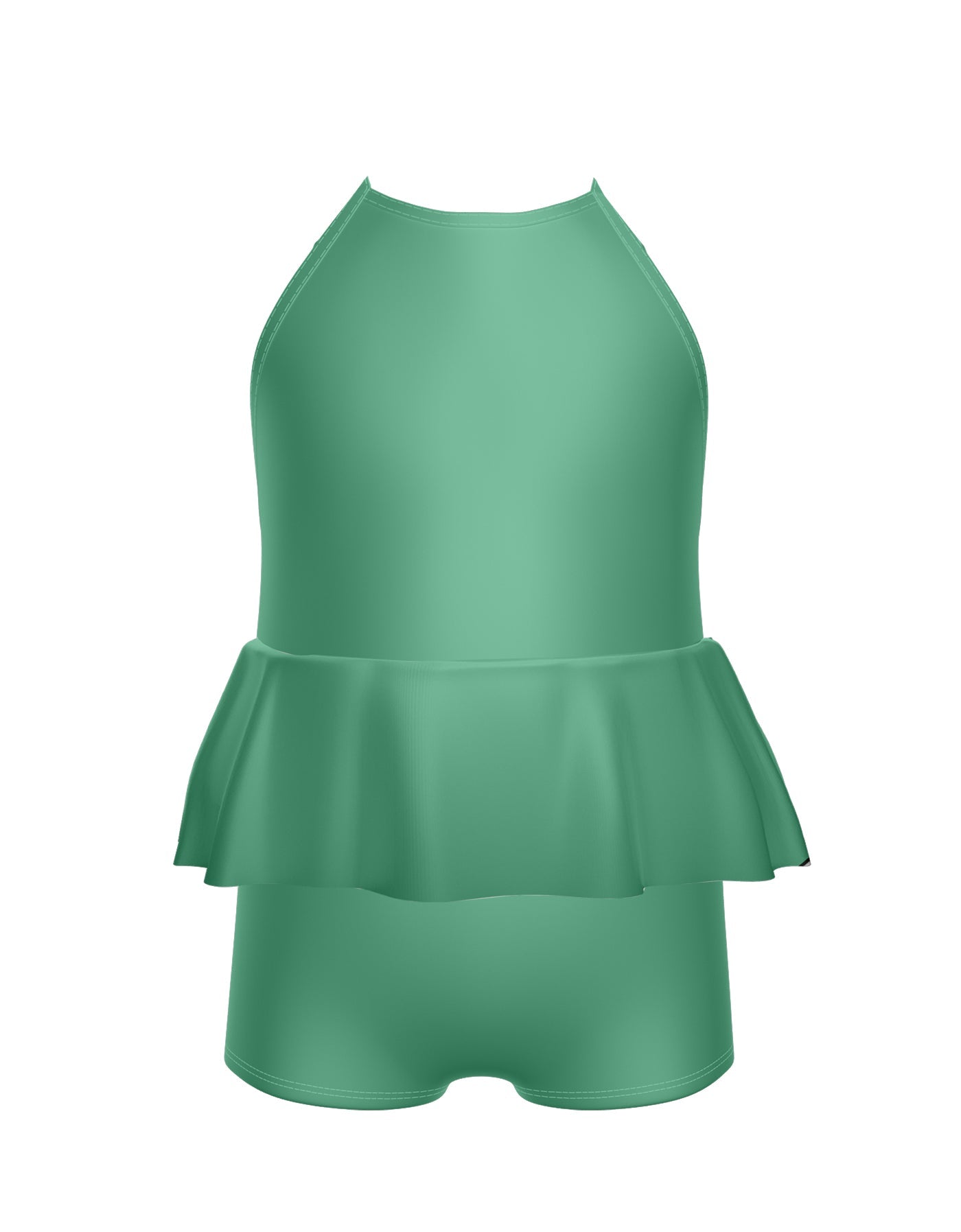 Solid Lycra Cami Biketard with Peplum