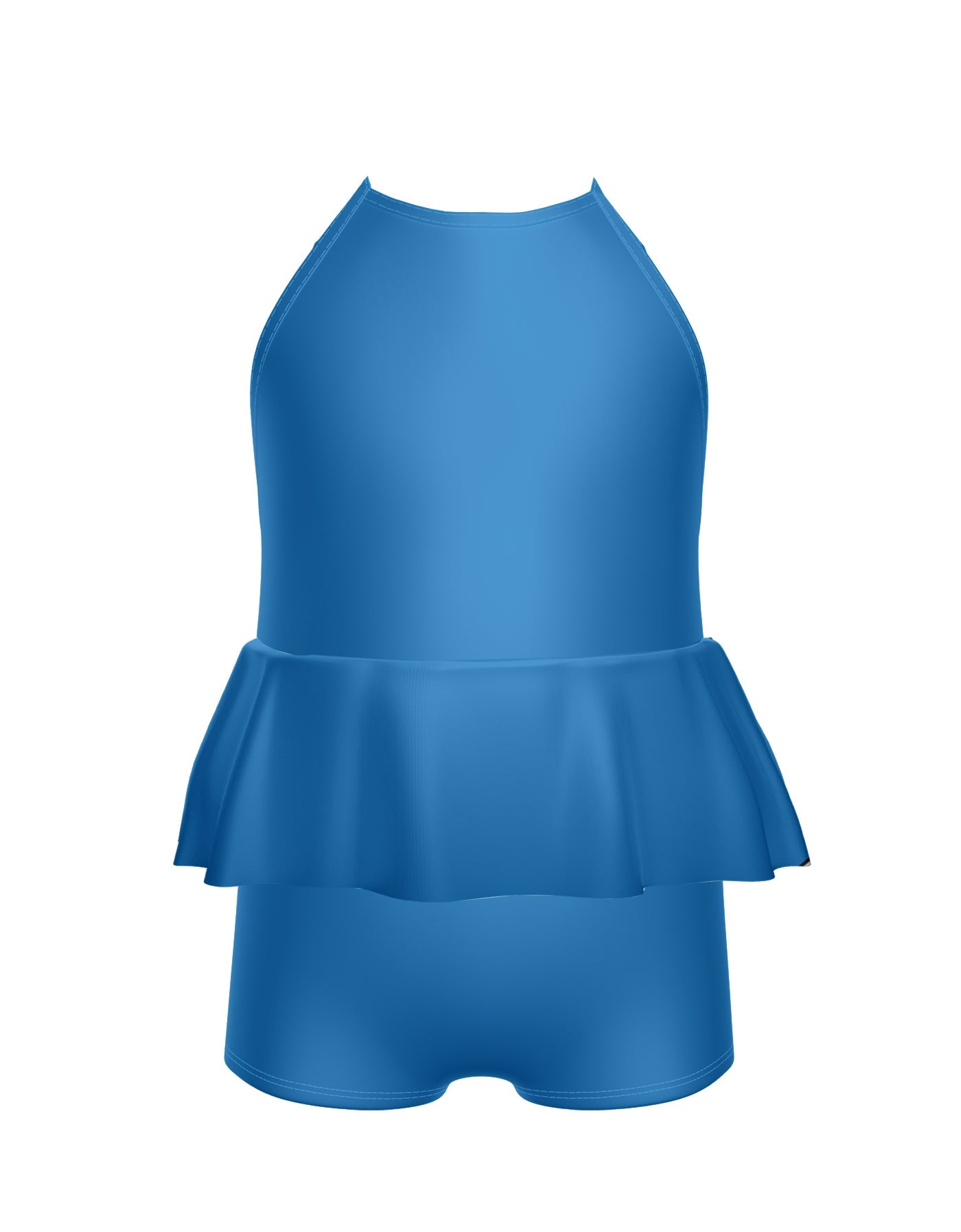 Solid Lycra Cami Biketard with Peplum