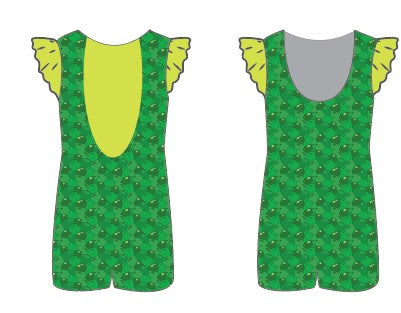 Crocodile Rock No Face Tank Gather Sleeve Biketard