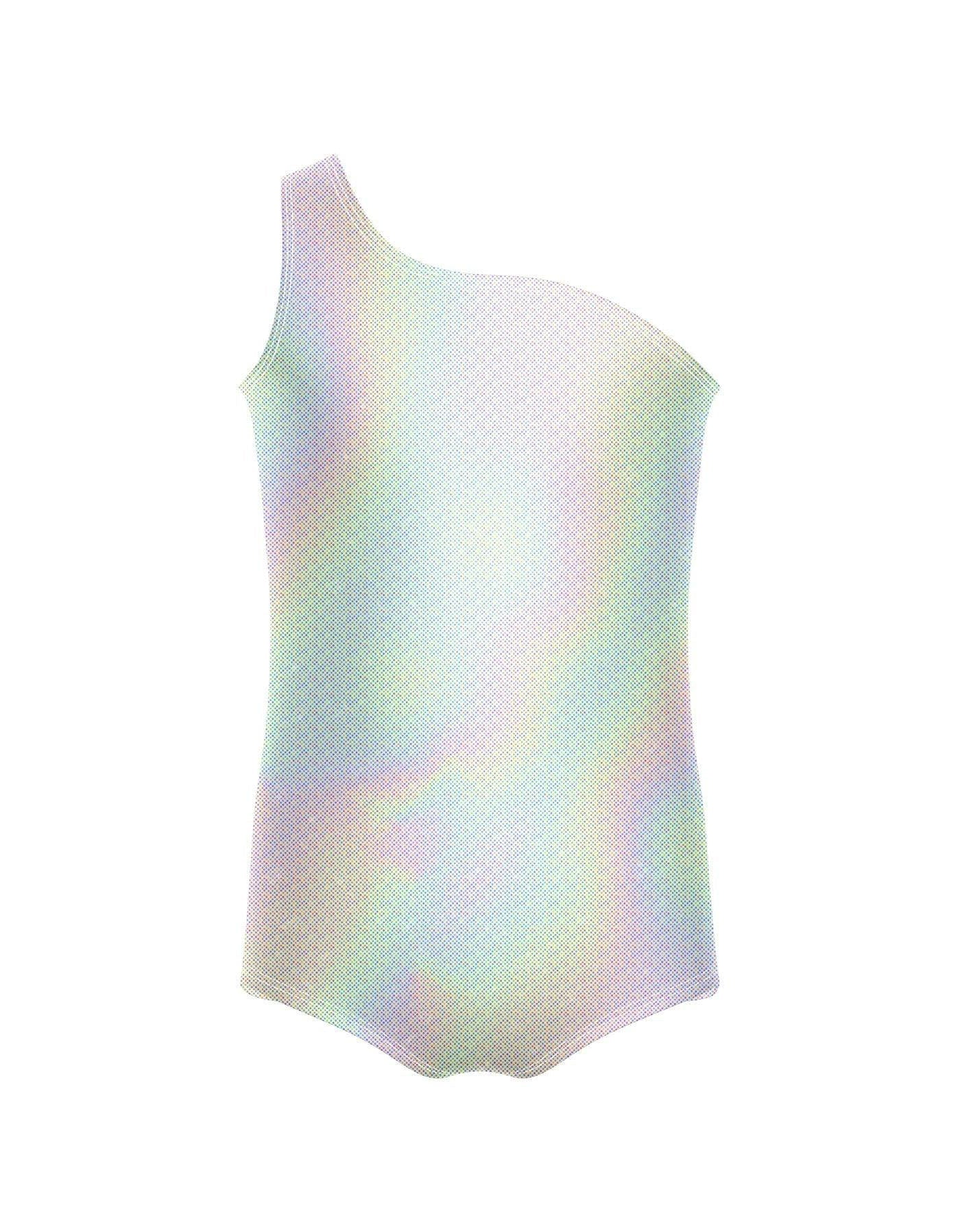 Solid Hologram One Shoulder Leotard