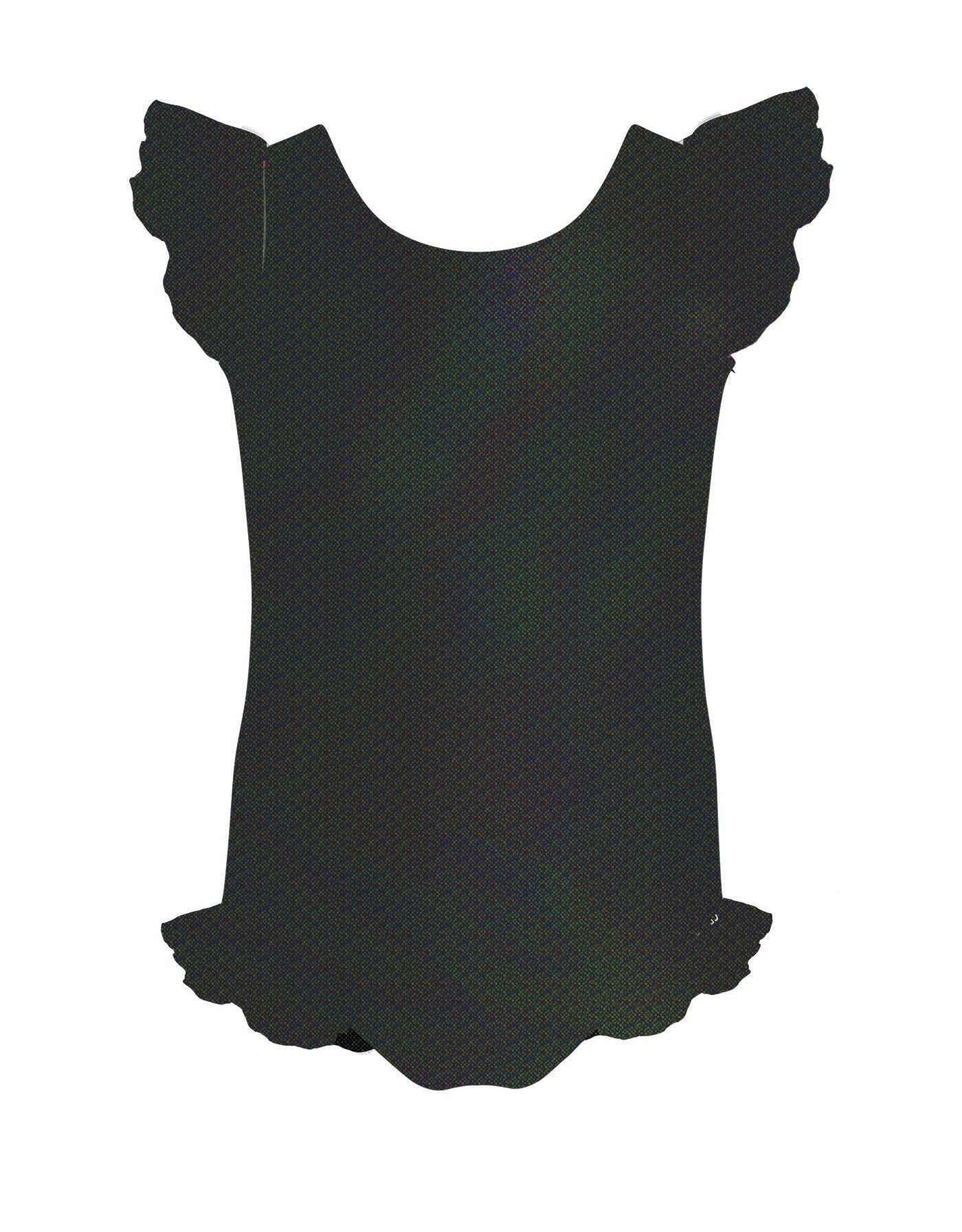 Solid Hologram Tank with Gather Sleeve and Leg Leotard