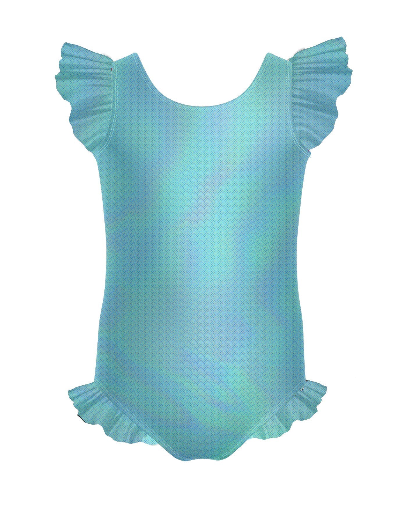 Solid Hologram Tank with Gather Sleeve and Leg Leotard