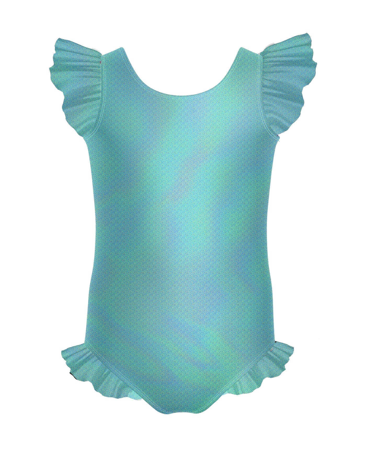Solid Hologram Tank with Gather Sleeve and Leg Leotard