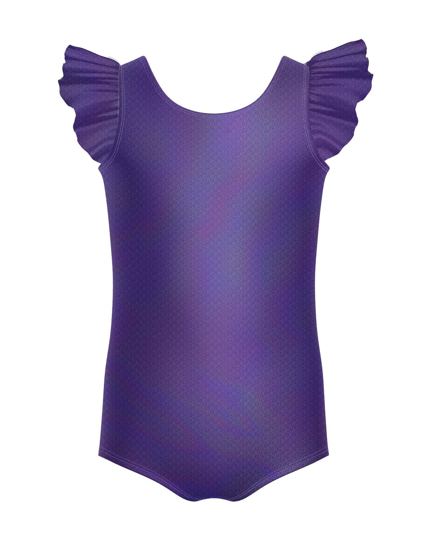 Solid Hologram Tank with Gather Sleeve Leotard