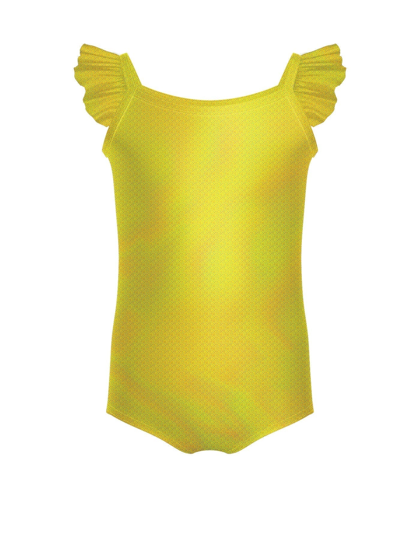 Solid Hologram Cami Leotard with Flutter Sleeves