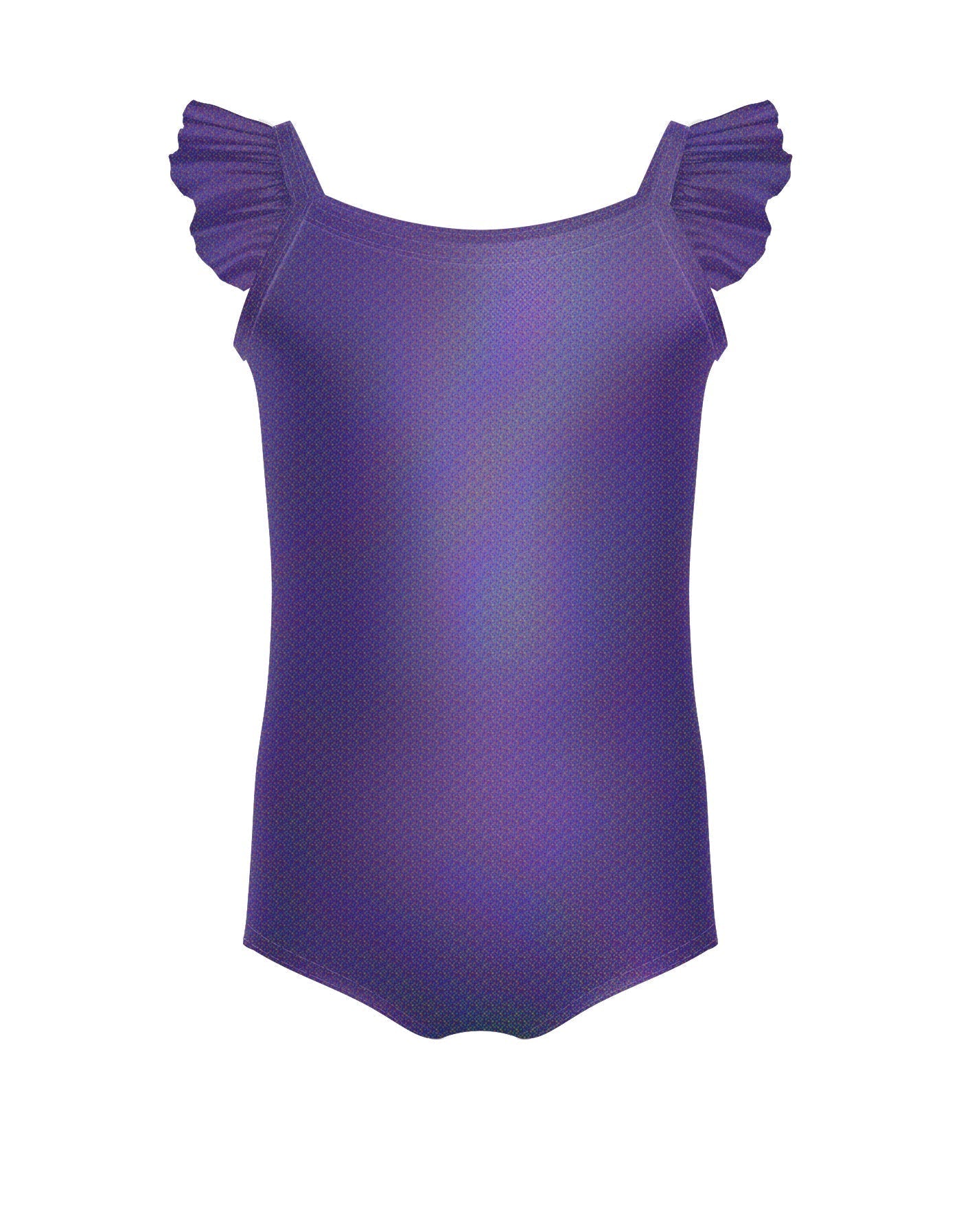 Solid Hologram Cami Leotard with Flutter Sleeves