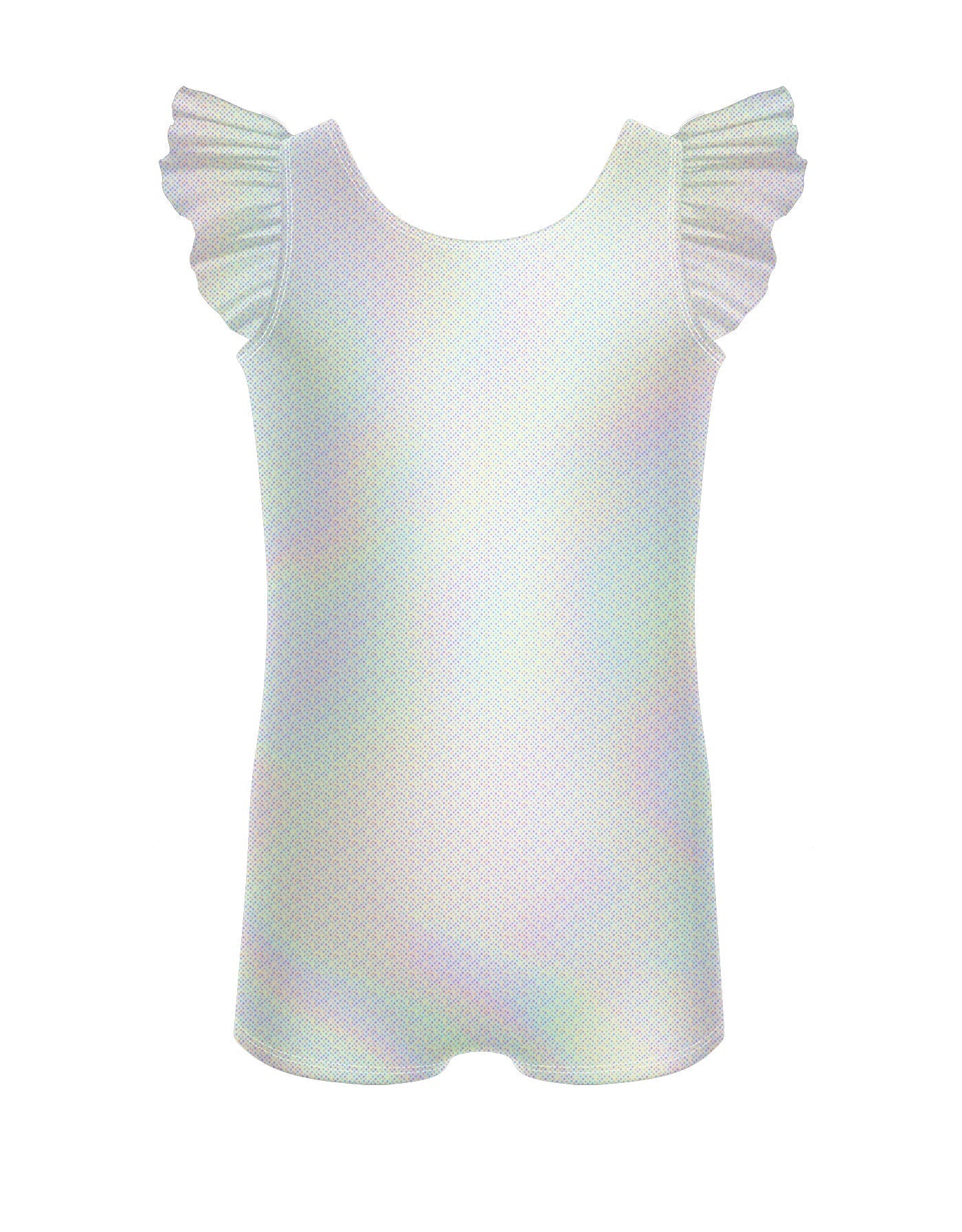Solid Hologram Tank Biketard with Gather Sleeves