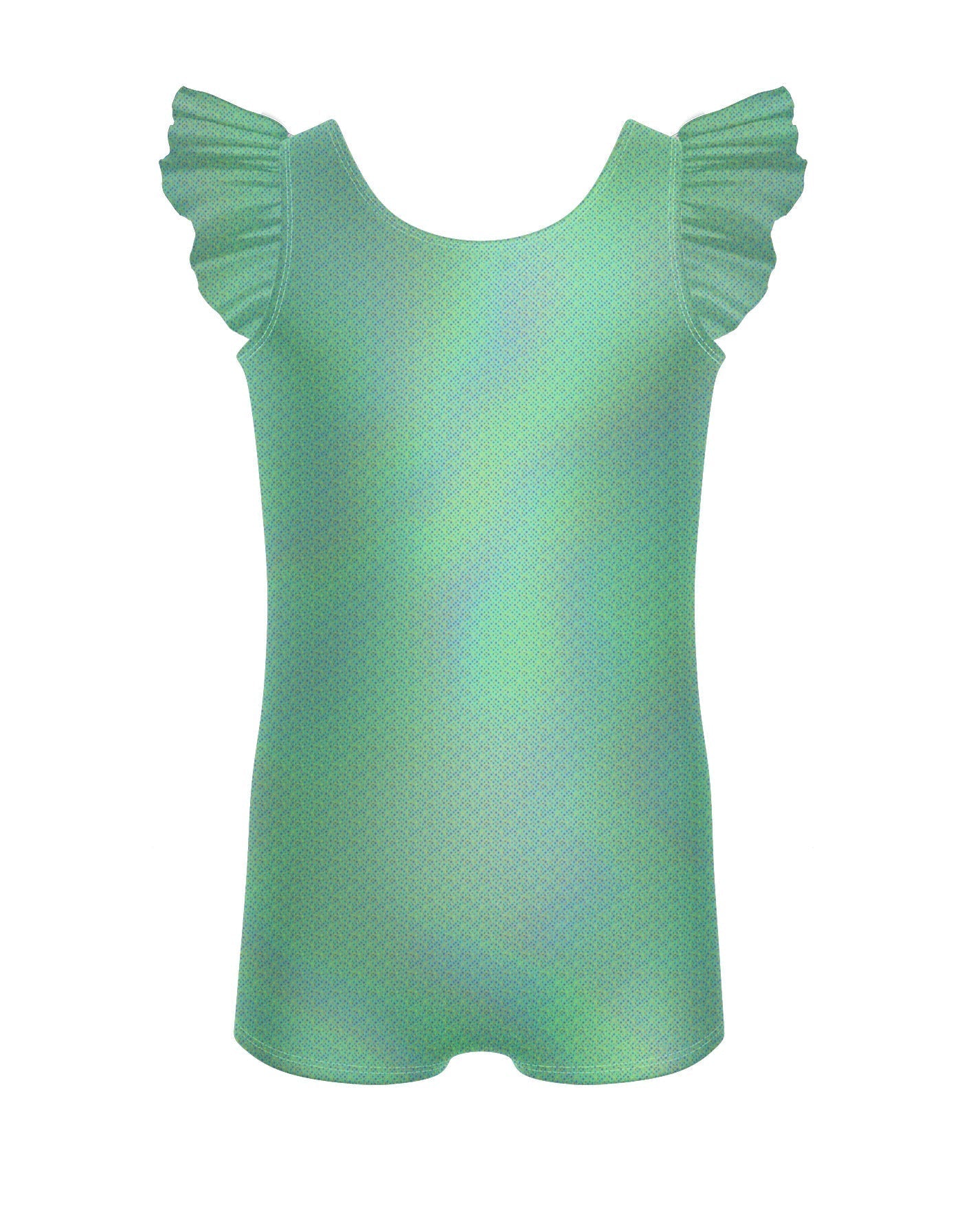 Solid Hologram Tank Biketard with Gather Sleeves