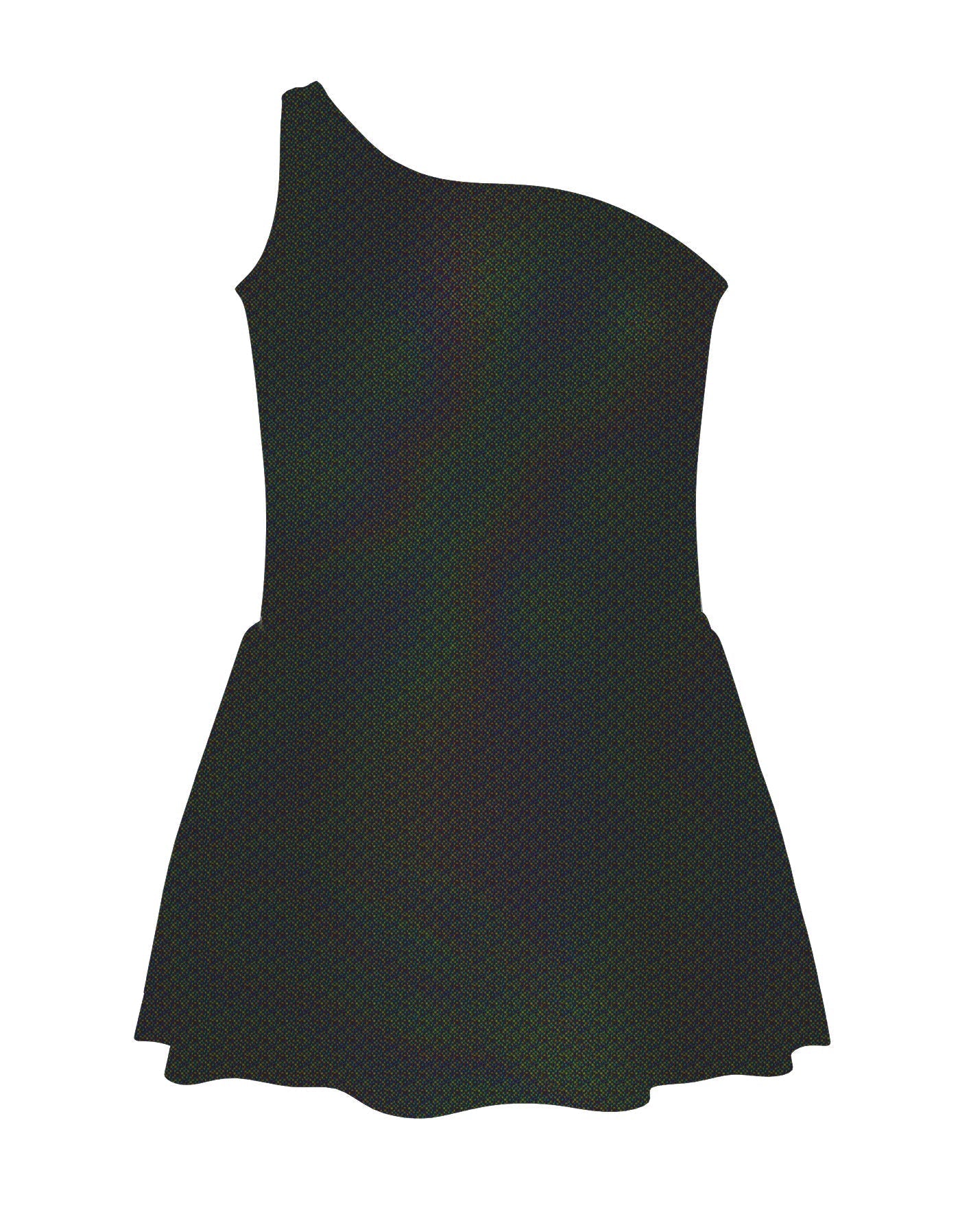 Solid Hologram One Shoulder Dress