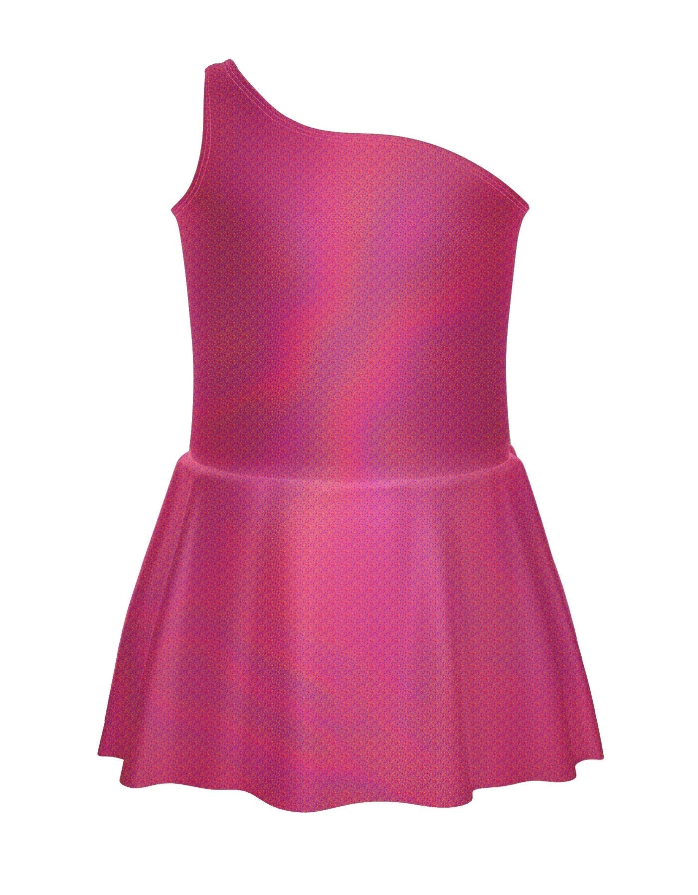 Solid Hologram One Shoulder Dress