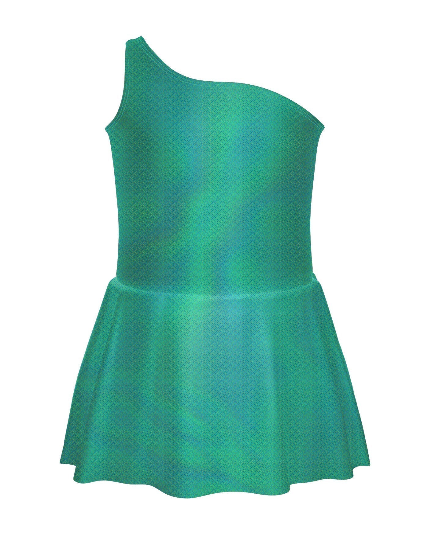 Solid Hologram One Shoulder Dress
